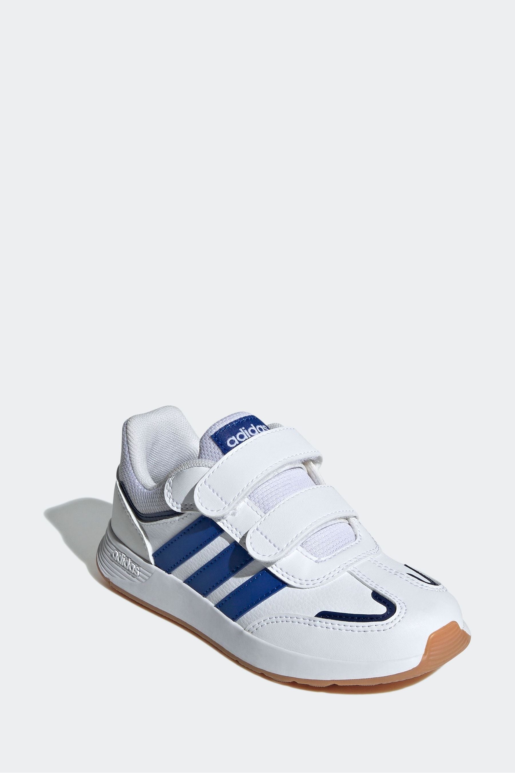 adidas White/Blue Kids Tensaur Switch Shoes