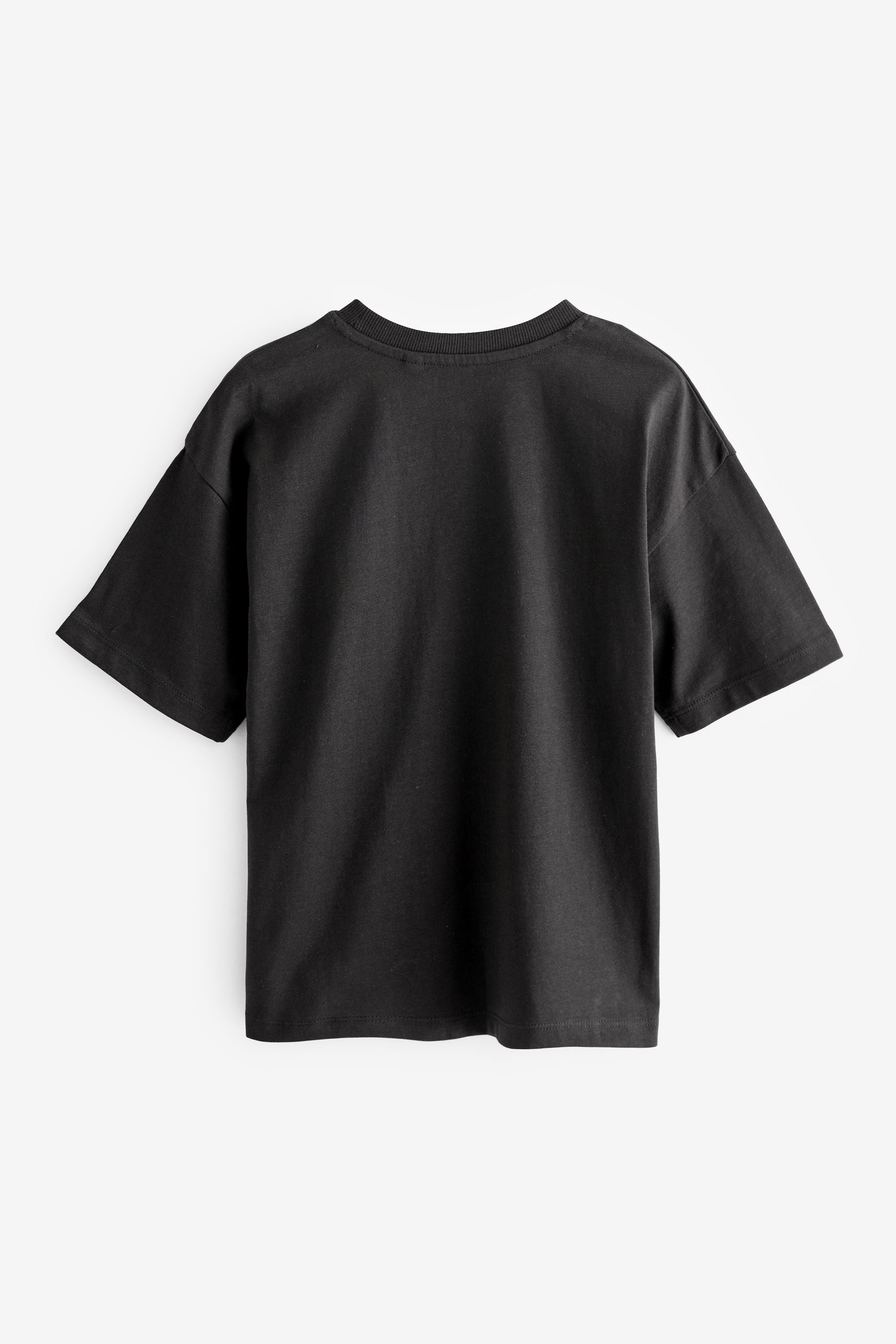 Black Relaxed Fit Short Sleeve Foil Print T-Shirt (3-16yrs)