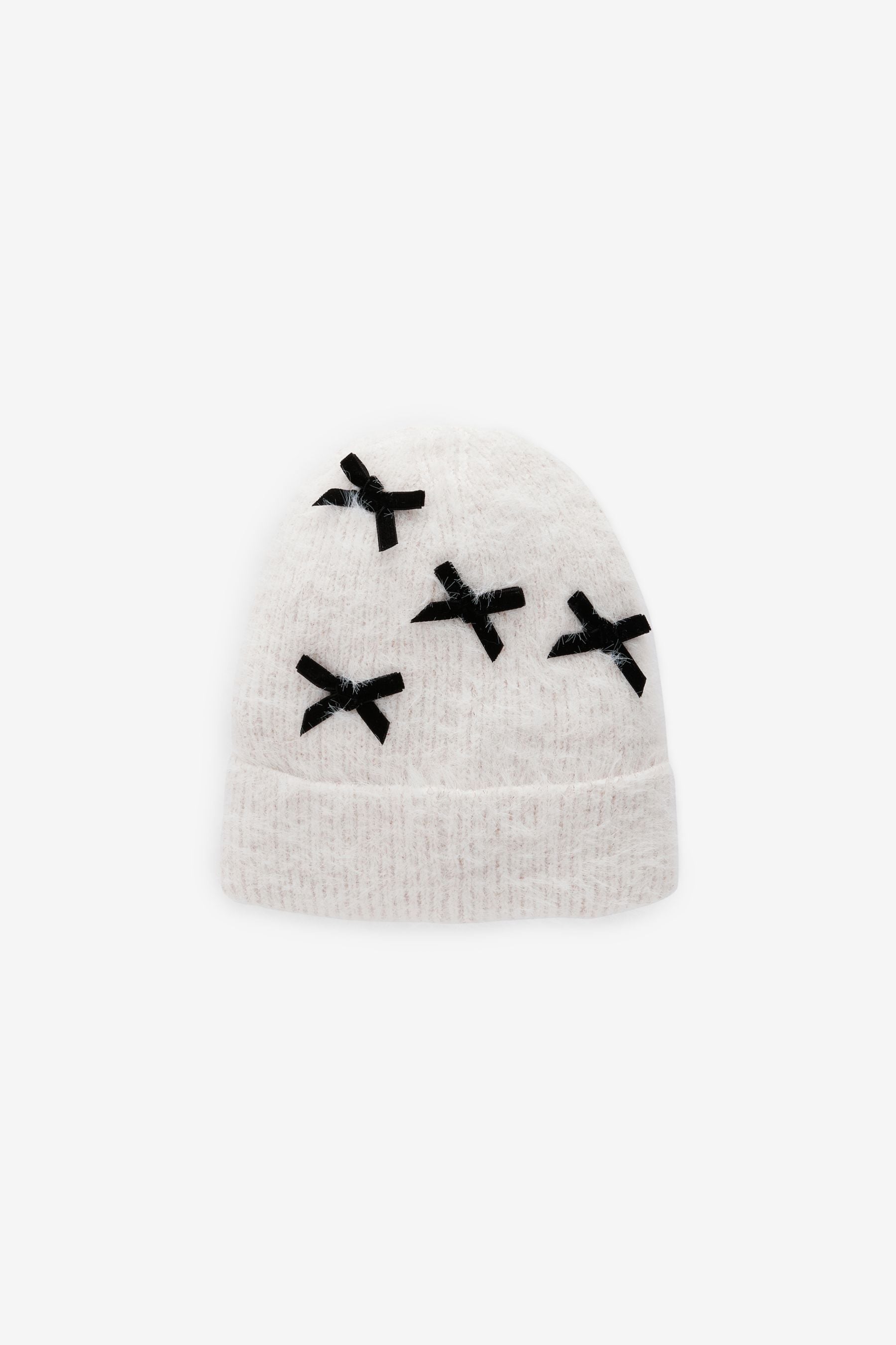 Ecru White Bow Beanie Hat (3mths-16yrs)