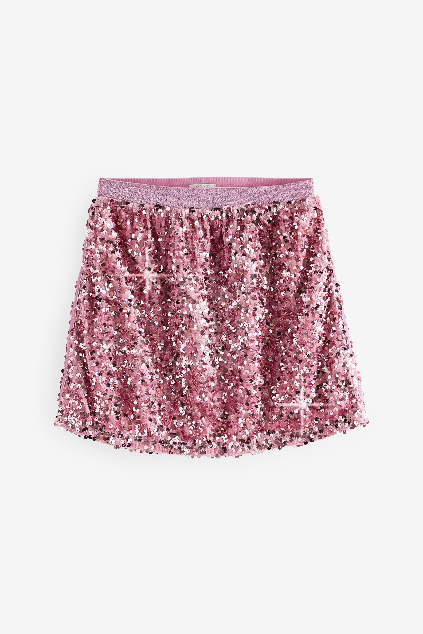 Pink Velour Sequin Skirt (3-16yrs)