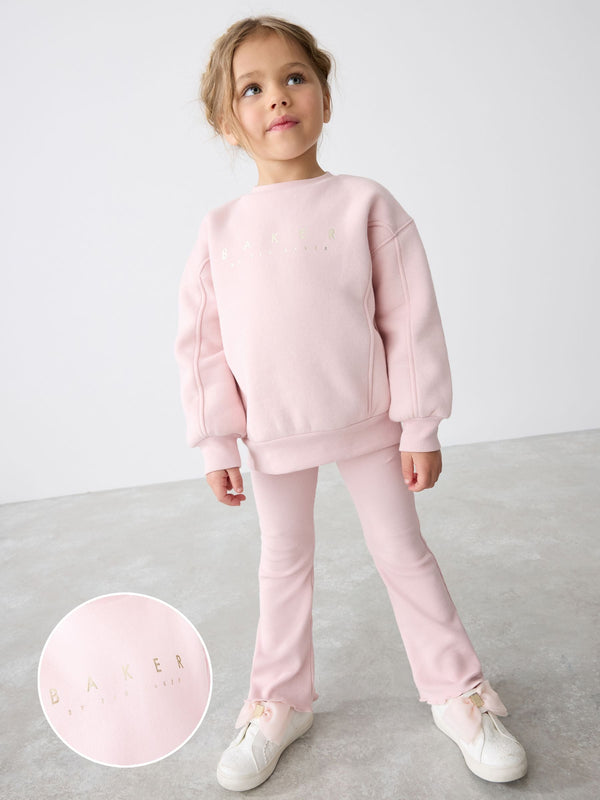 Baker by Ted Baker Pink Sweat Top and Flare Set