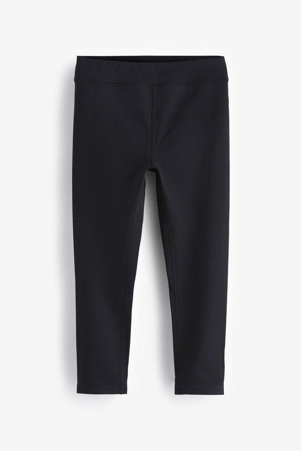 Black Fleece Lined Sports Leggings (3-16yrs)