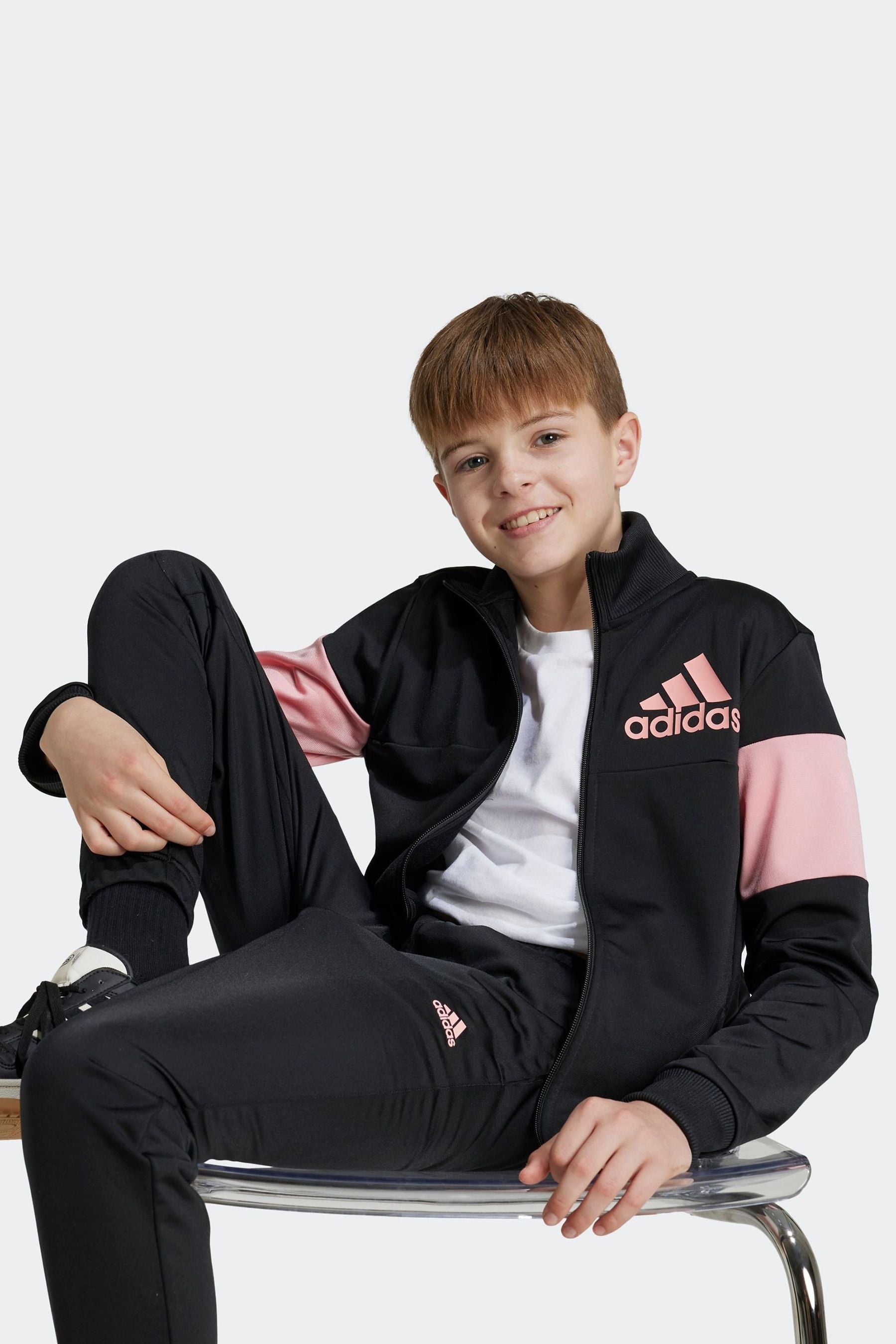 adidas Black/Pink Tracksuit