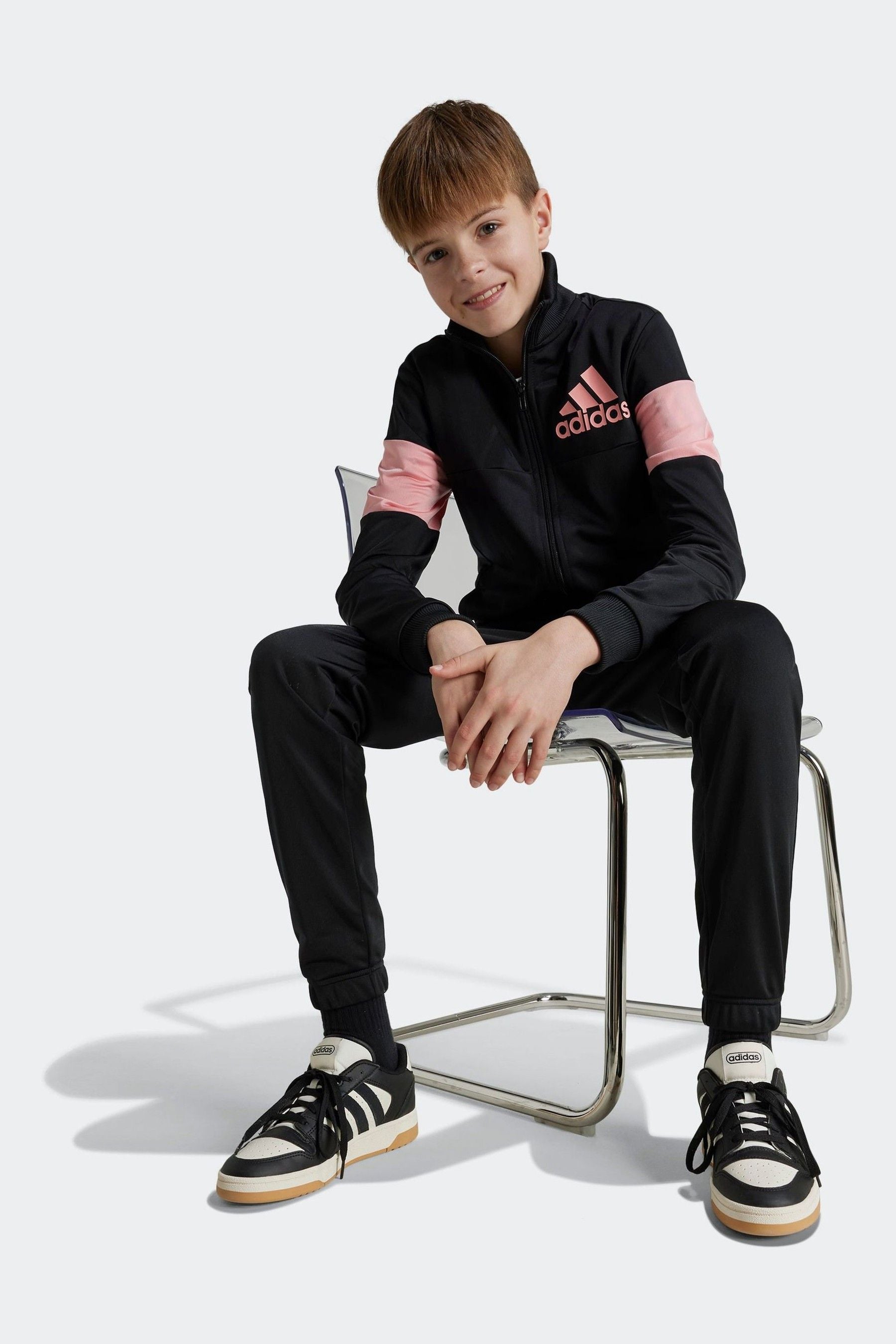 adidas Black/Pink Tracksuit