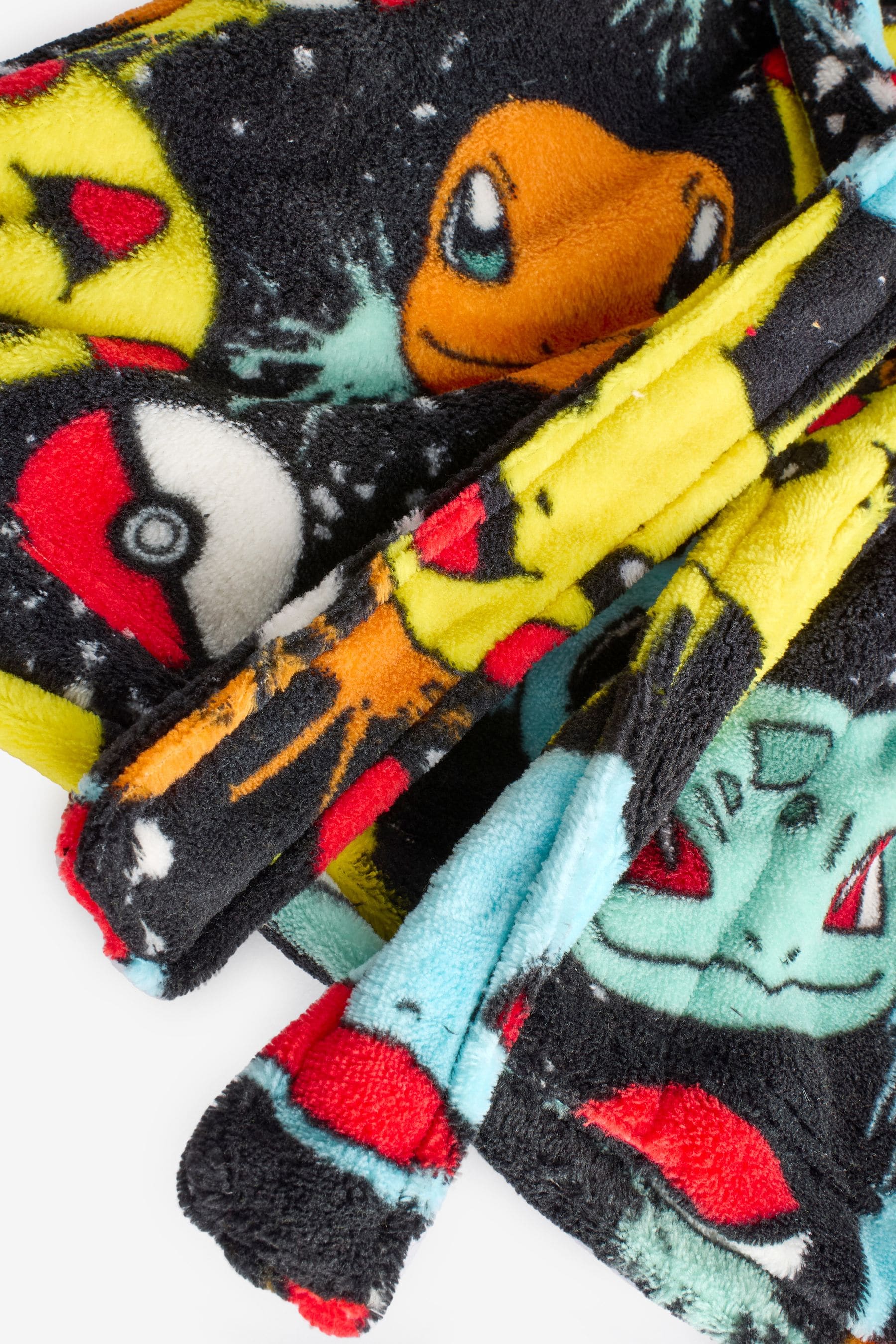 Multi Black Pokemon Fleece Hooded Robe (5-16yrs)