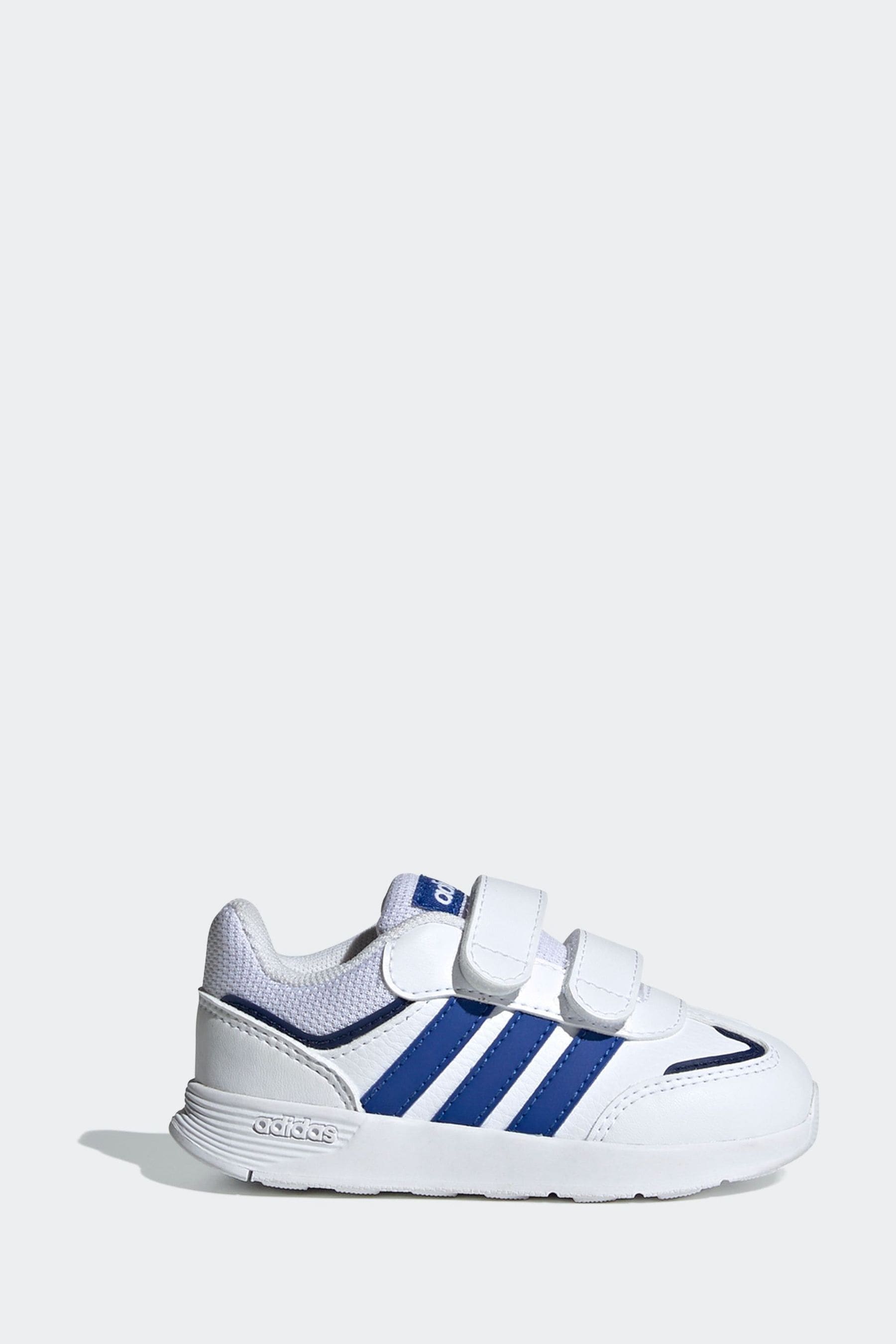 adidas White/Blue Kids Tensaur Switch Shoes