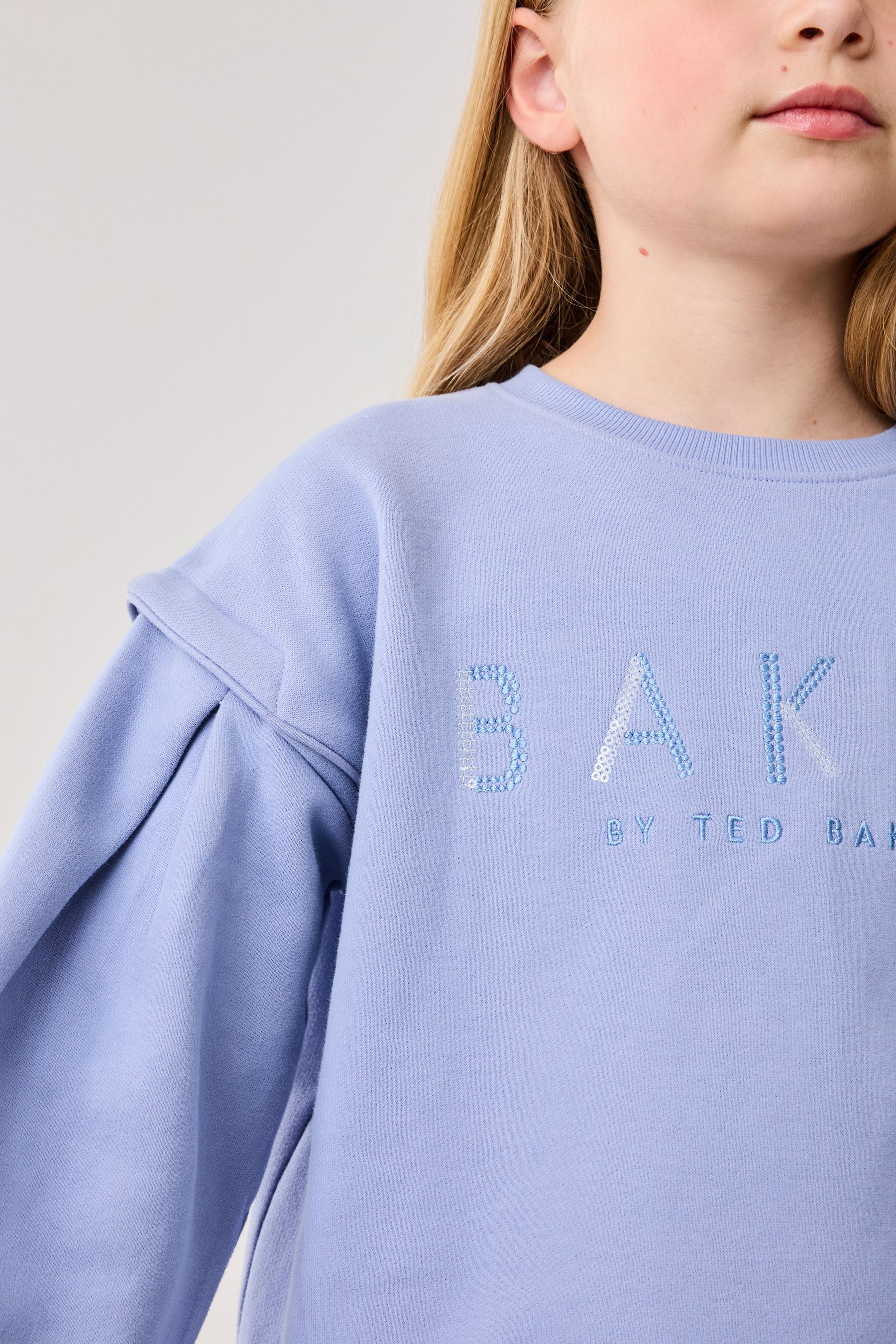 Baker by Ted Baker Blue Embroidered Branded Sweat Top