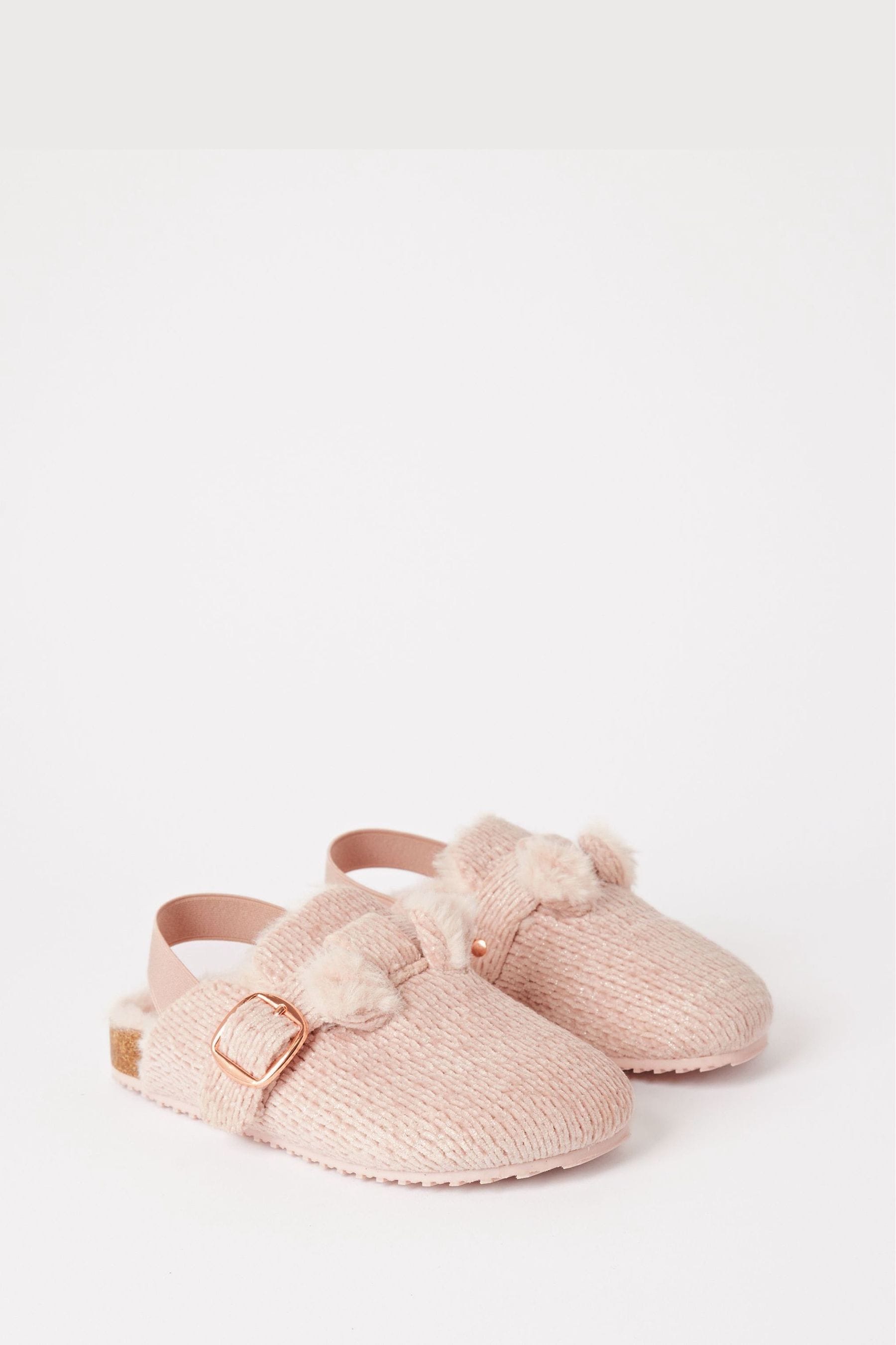 Lipsy Pink Slip On Footbed Buckle Slippers Clogs