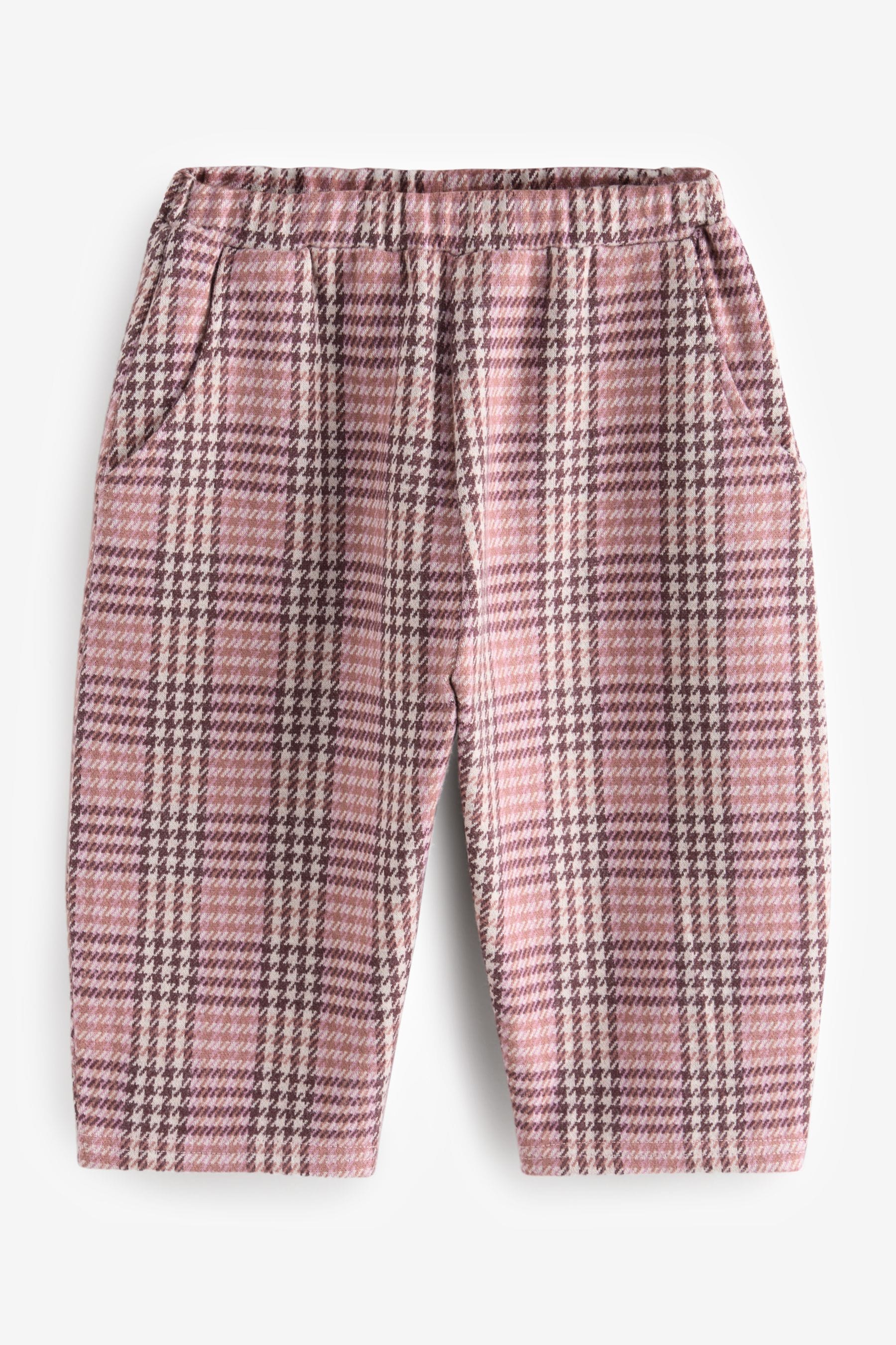 Pink Check Textured Podgey Trousers (3mths-7yrs)