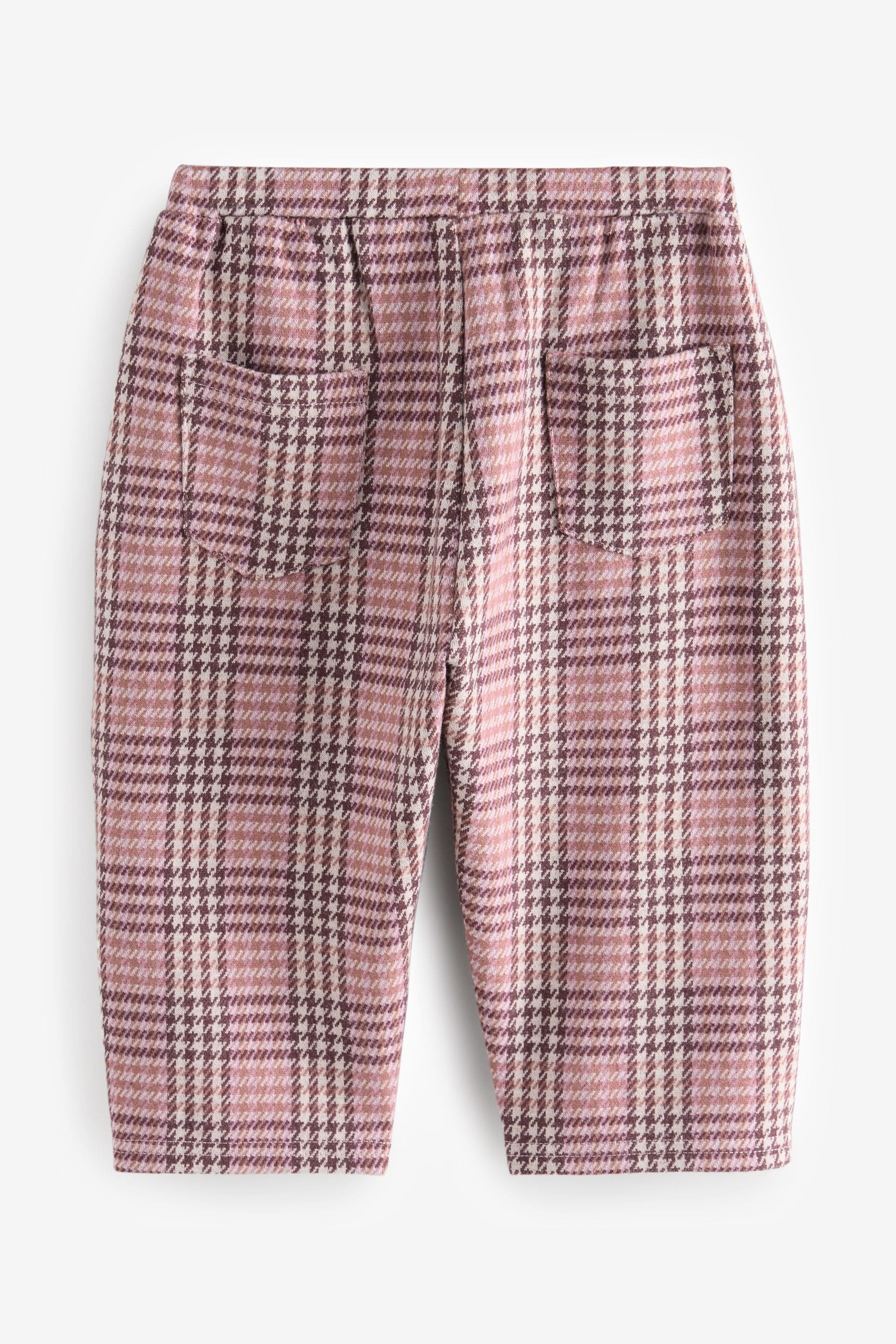 Pink Check Textured Podgey Trousers (3mths-7yrs)