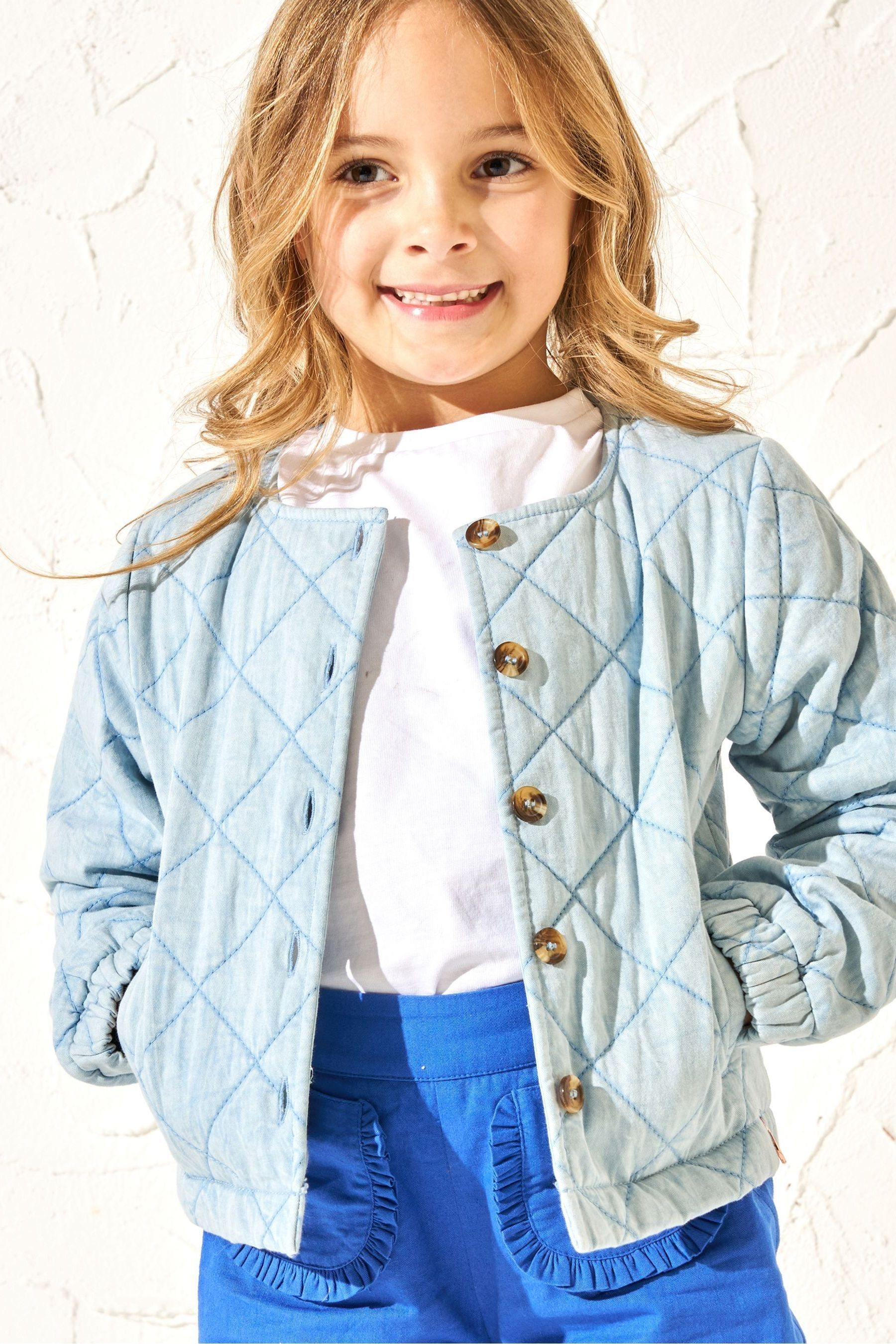 Angel & Rocket Blue 100% Cotton Felice Quilted Denim Jacket