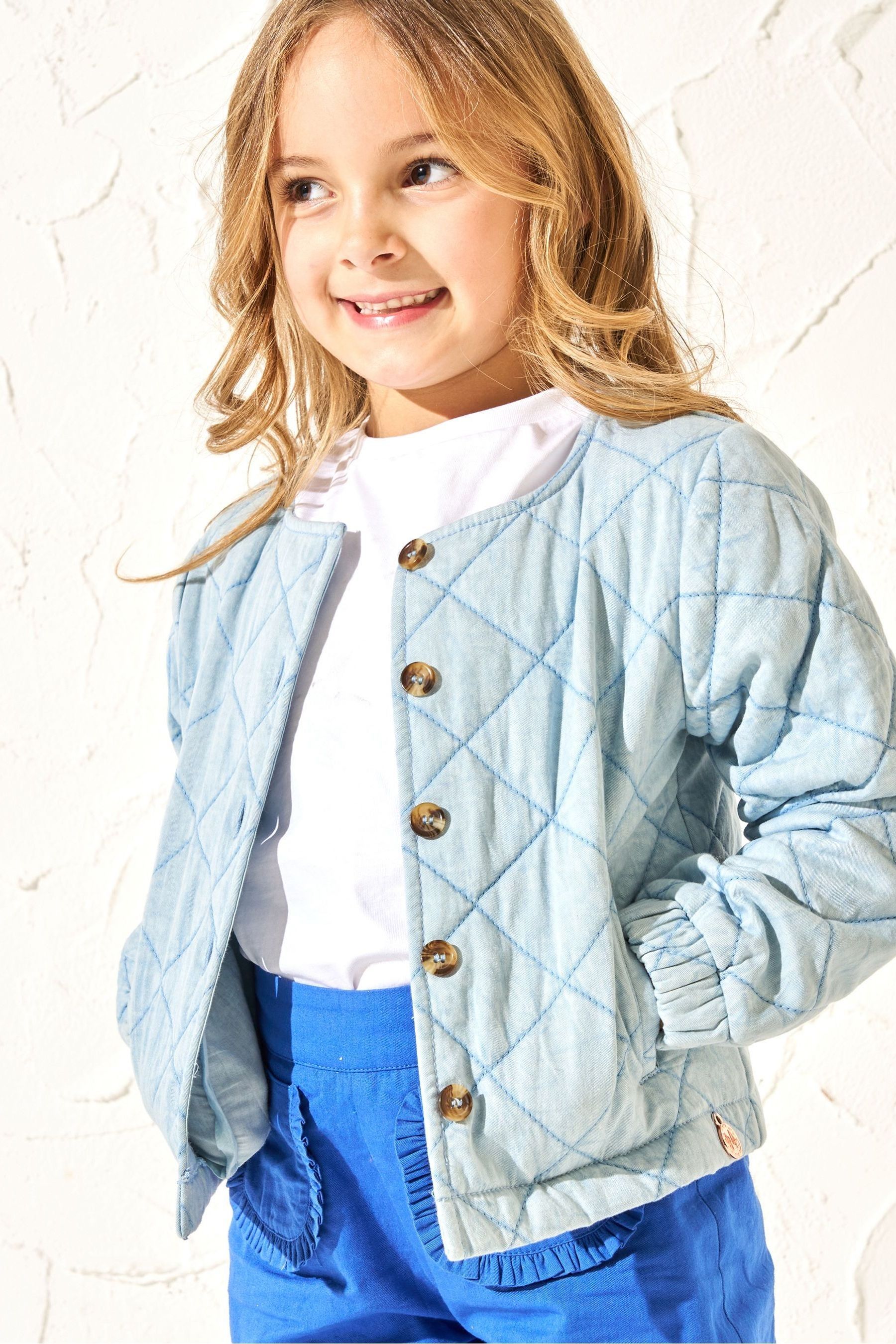 Angel & Rocket Blue 100% Cotton Felice Quilted Denim Jacket