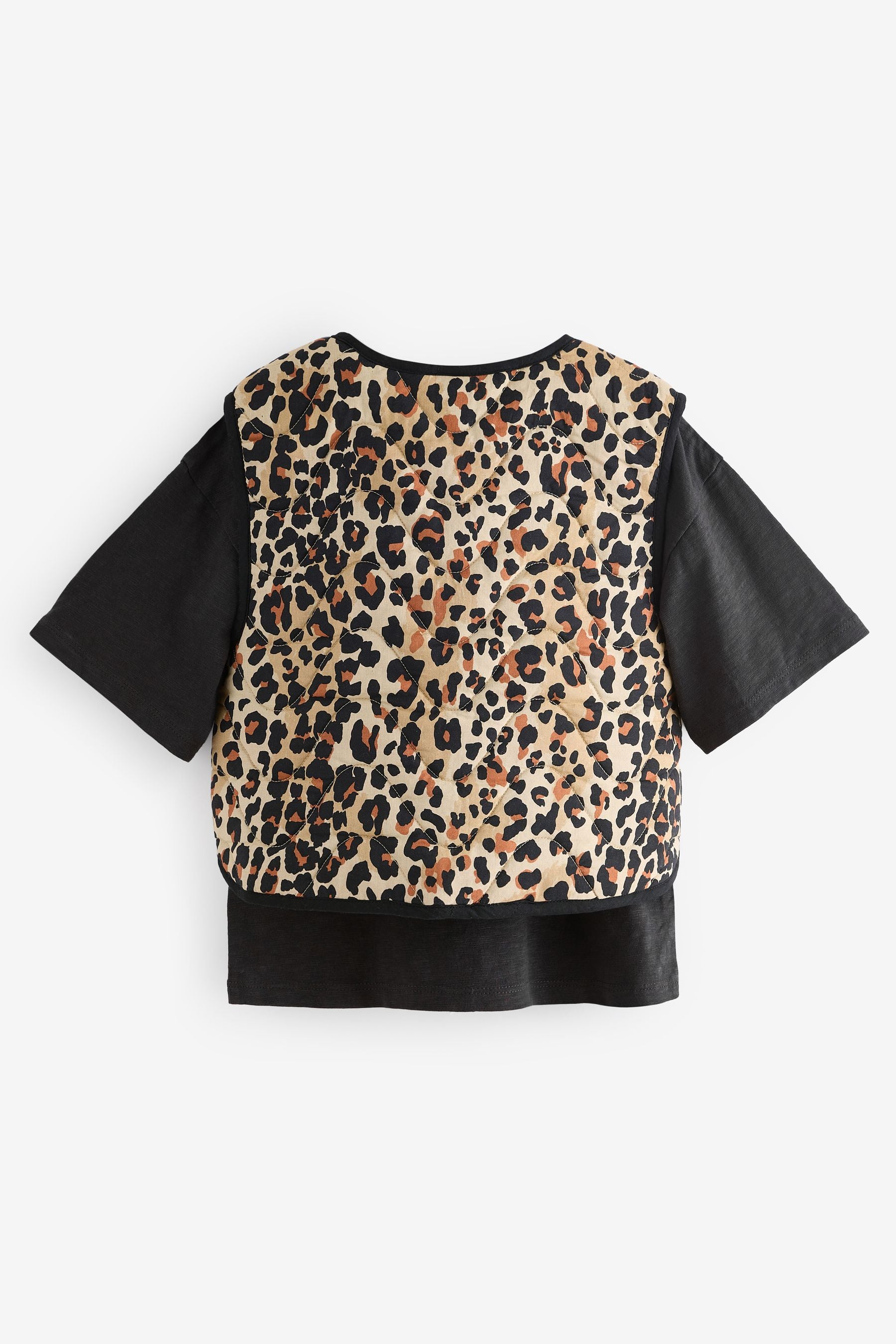 Animal Print 100% Cotton Gilet and T-Shirt Set (3-16yrs)