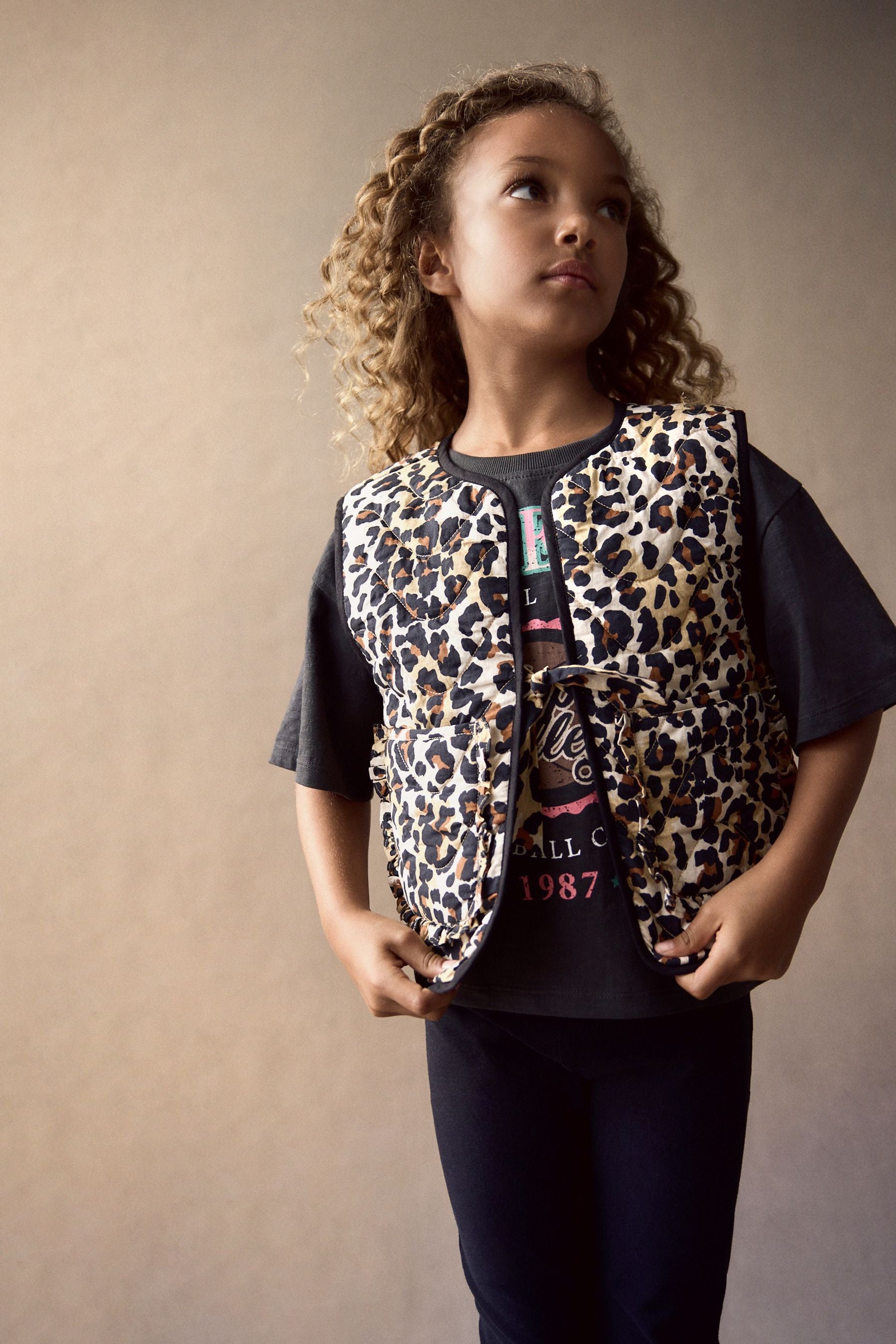 Animal Print 100% Cotton Gilet and T-Shirt Set (3-16yrs)