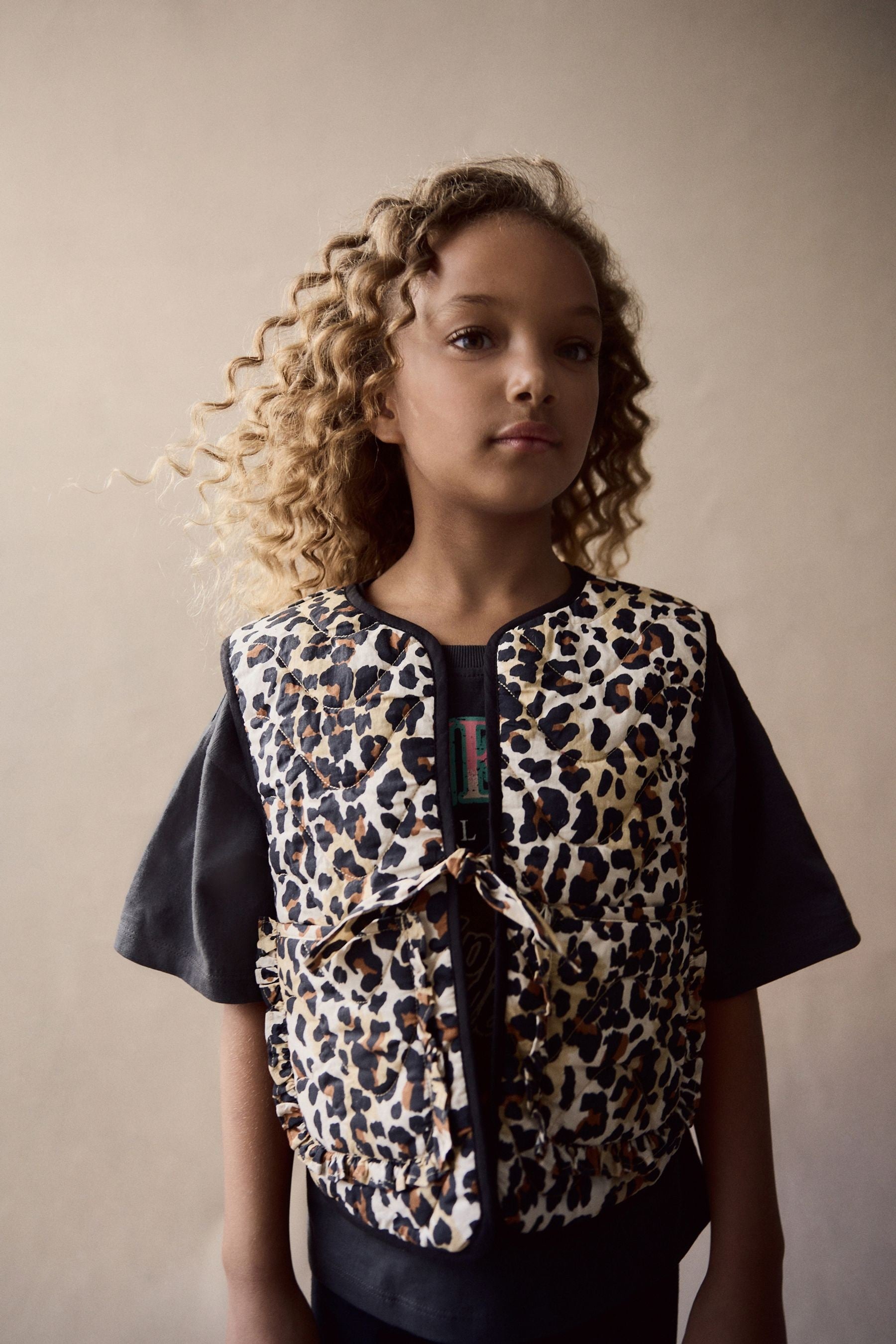 Animal Print 100% Cotton Gilet and T-Shirt Set (3-16yrs)