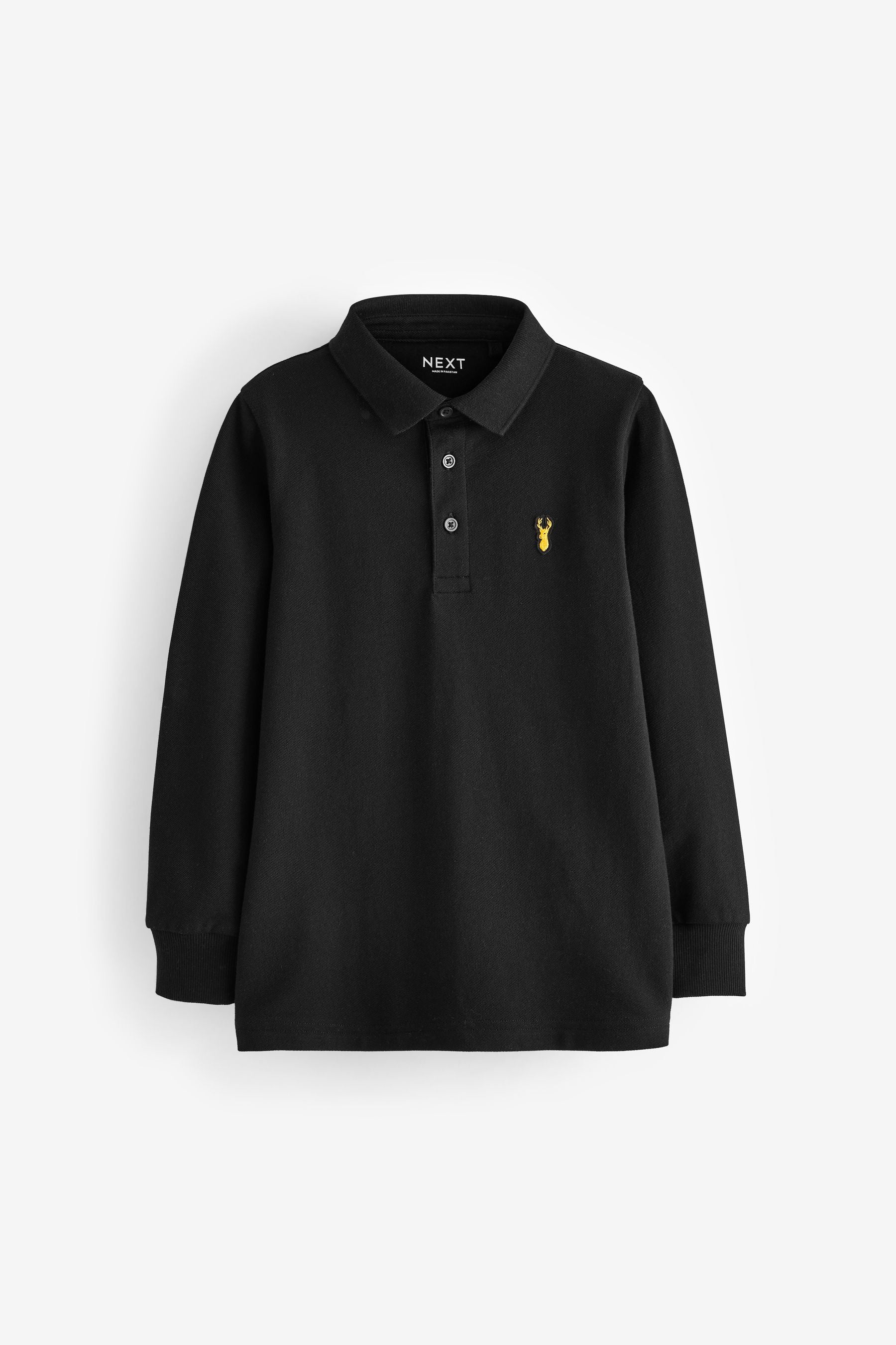 Black Long Sleeve Polo Shirt (3-16yrs)