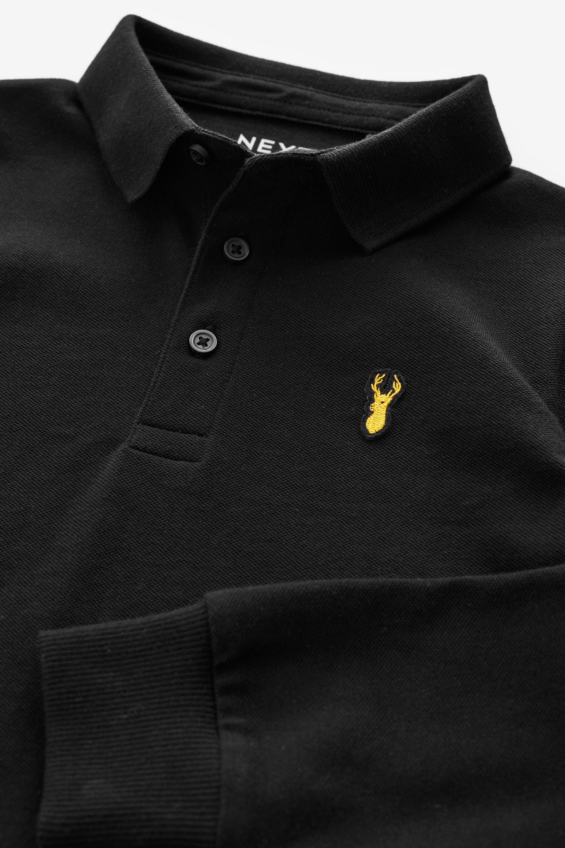 Black Long Sleeve Polo Shirt (3-16yrs)