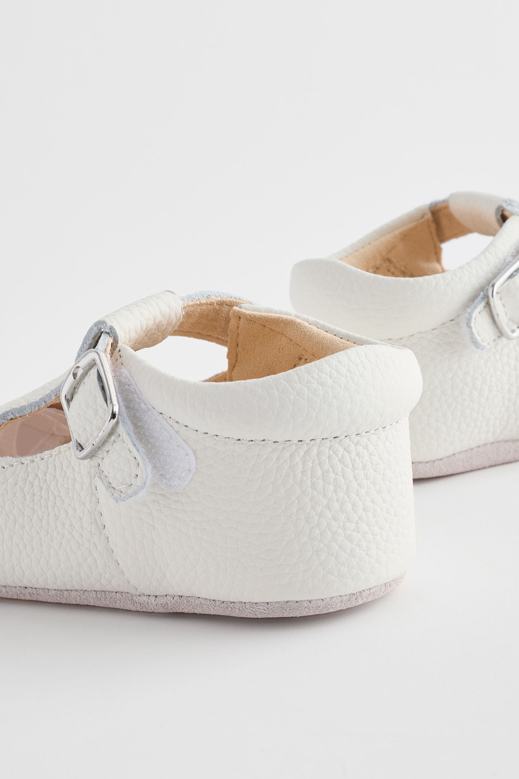 White Leather Baby T-Bar Shoes (0-24mths)