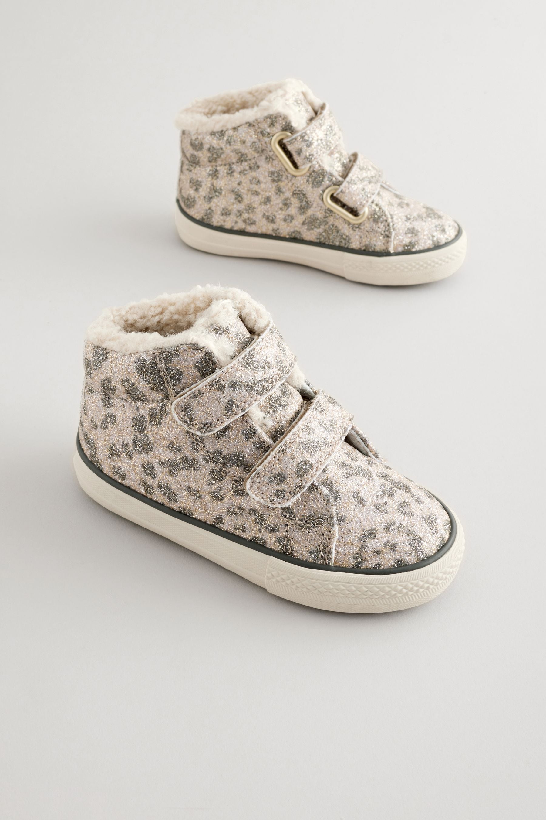 Animal Shimmer Standard Fit (F) High Top Trainers