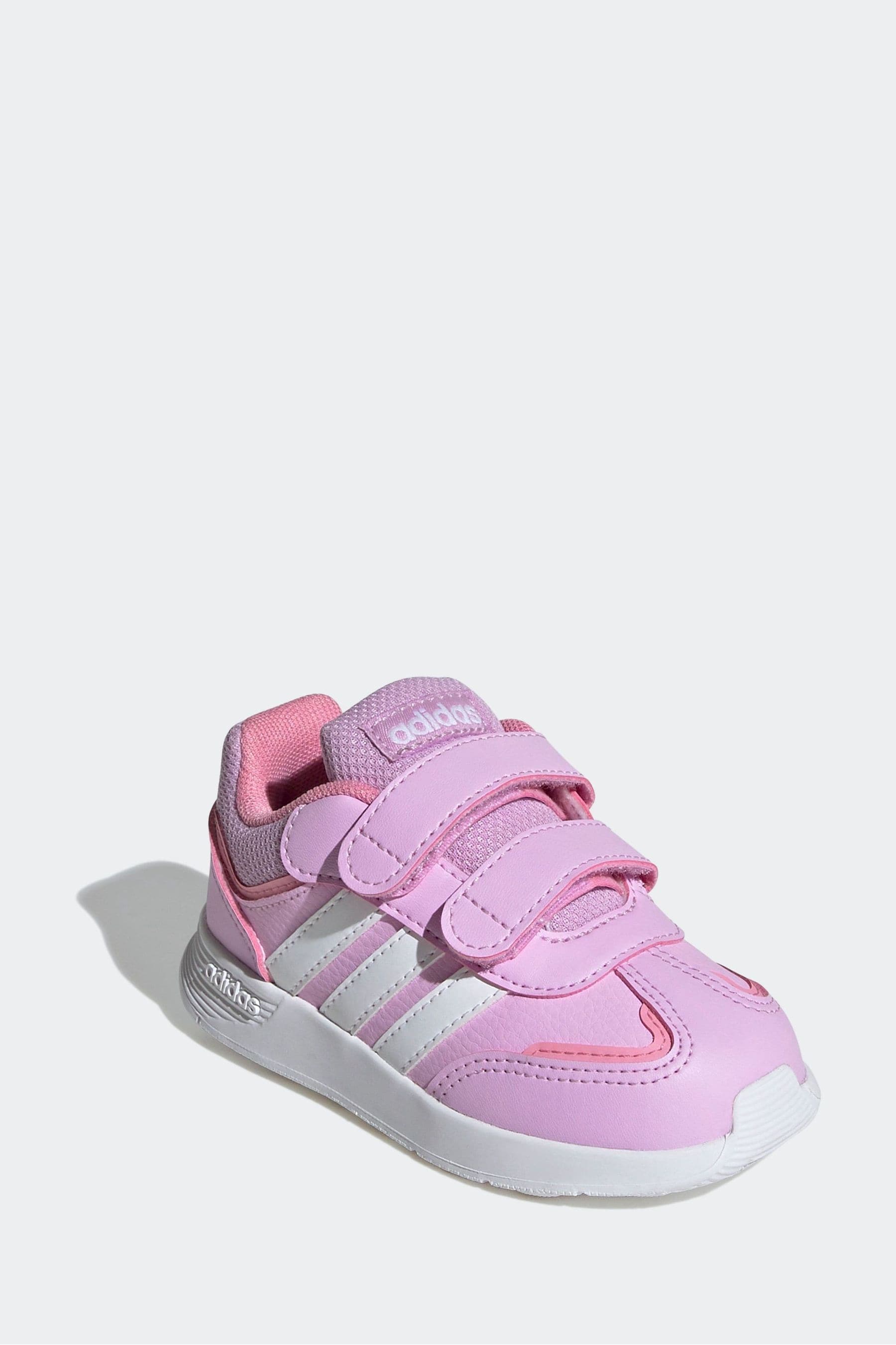 adidas White/Pink Kids Tensaur Switch Shoes