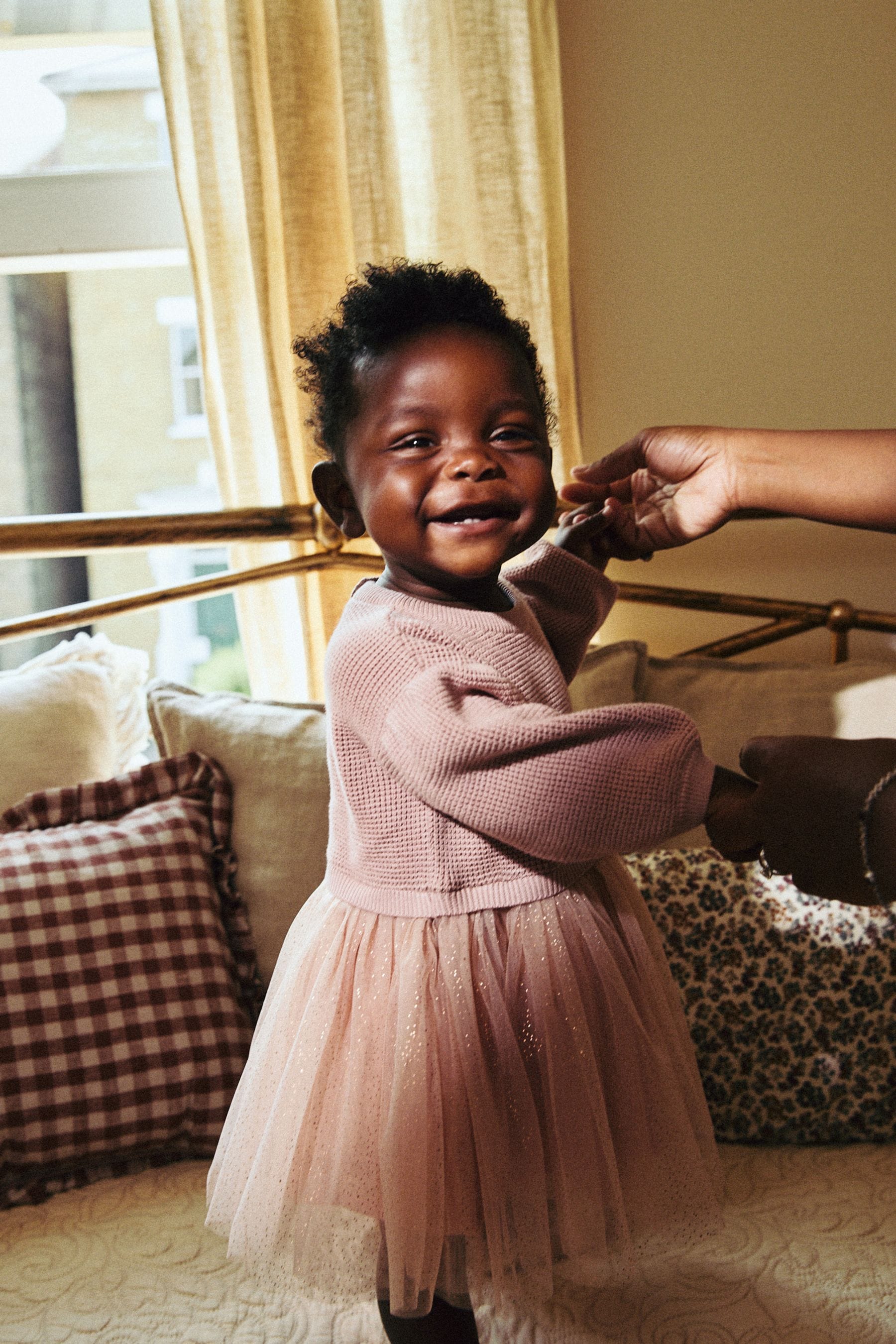 Dusky Pink Baby Twofer Mesh Dress (0mths-2yrs)