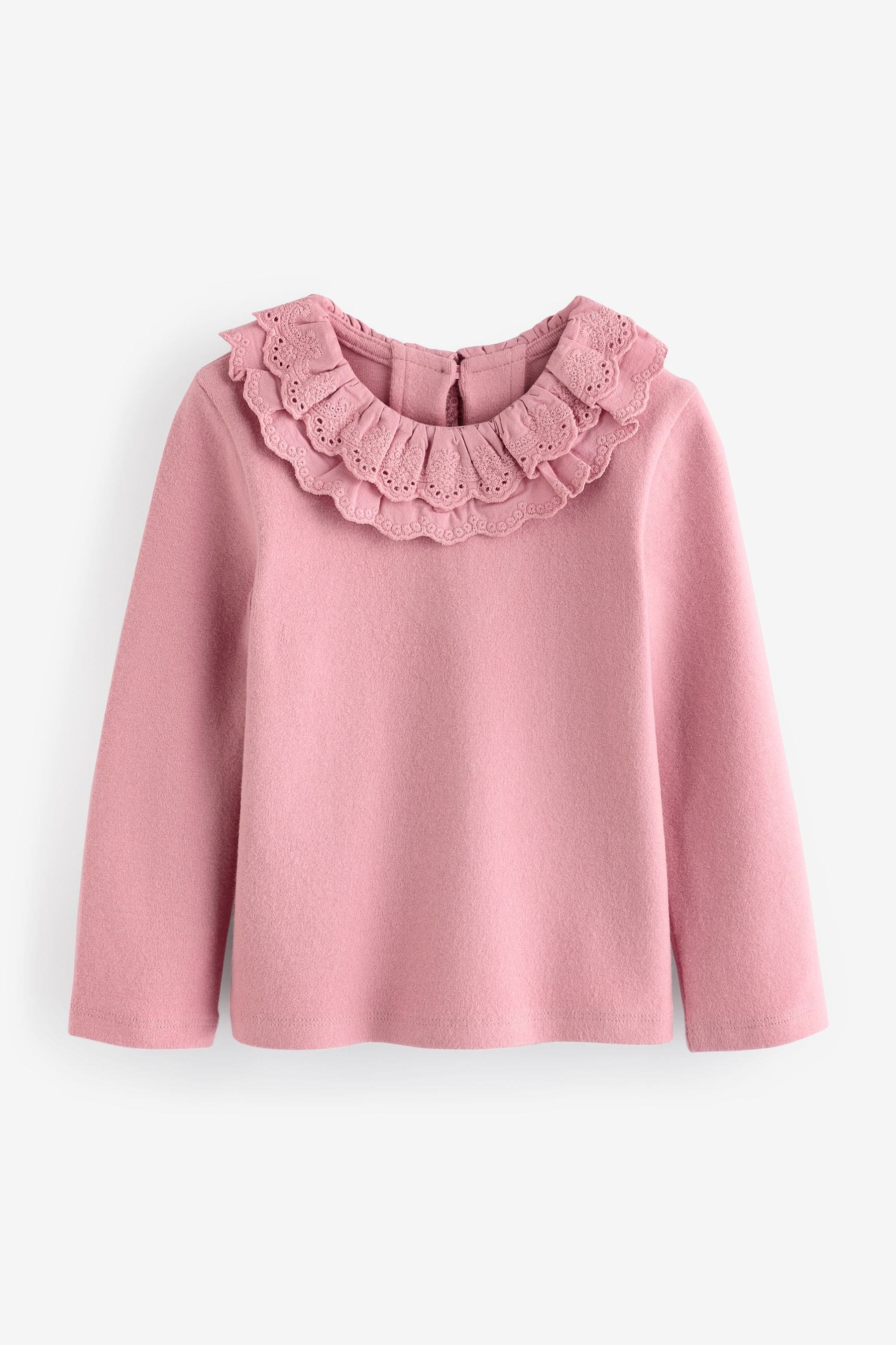 Pink Long Sleeve Collar Top (3mths-7yrs)