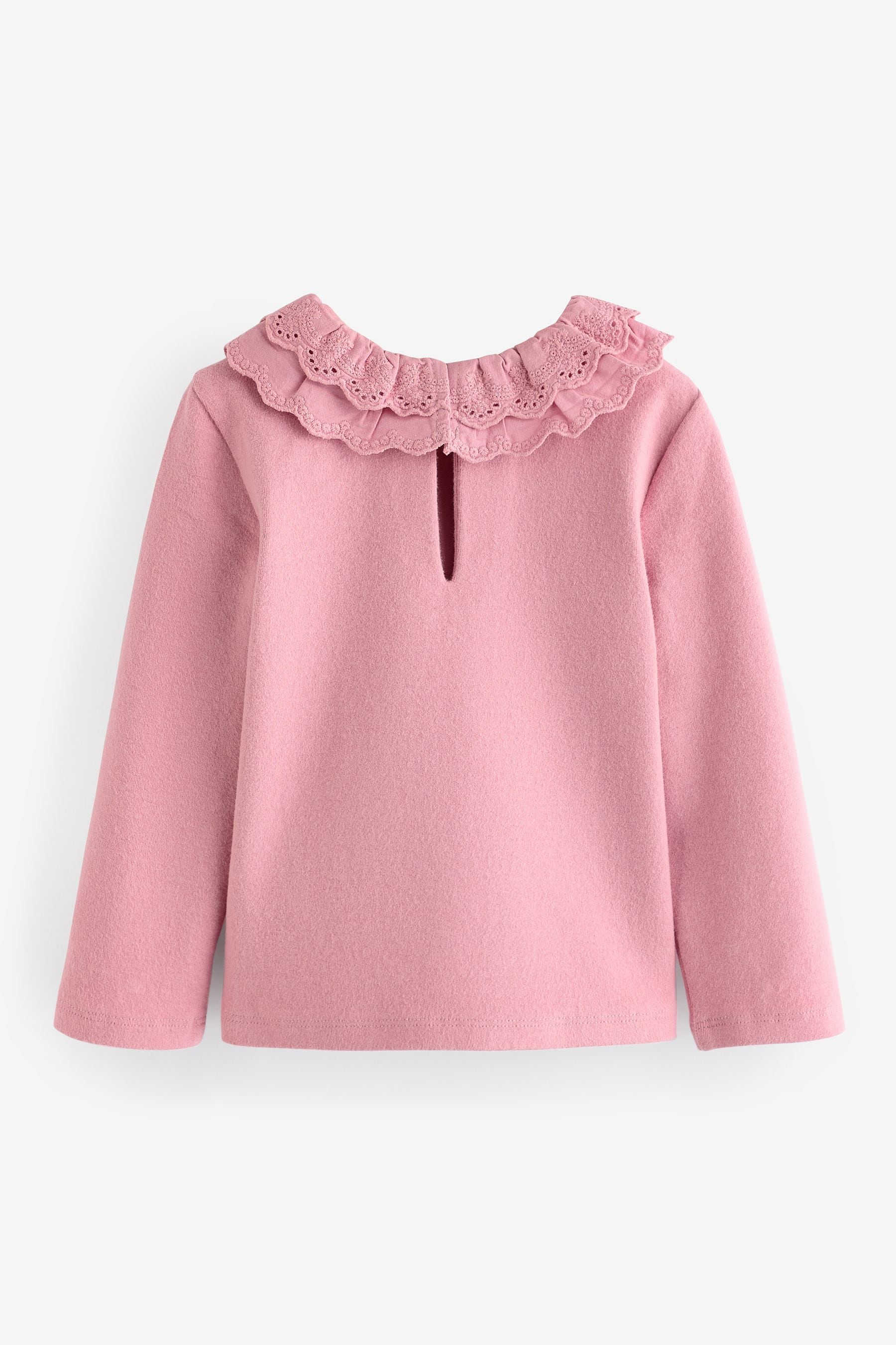 Pink Long Sleeve Collar Top (3mths-7yrs)