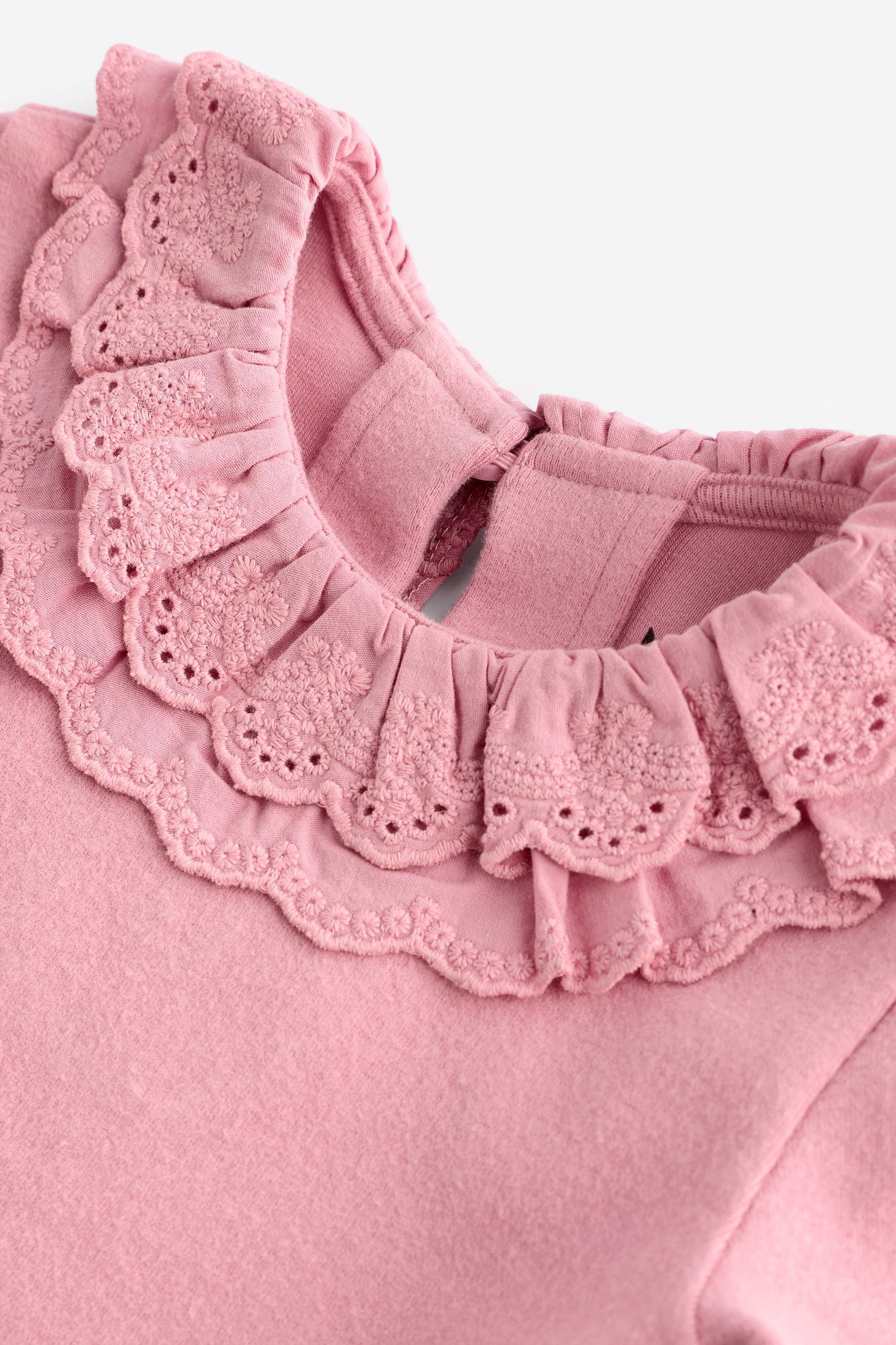 Pink Long Sleeve Collar Top (3mths-7yrs)