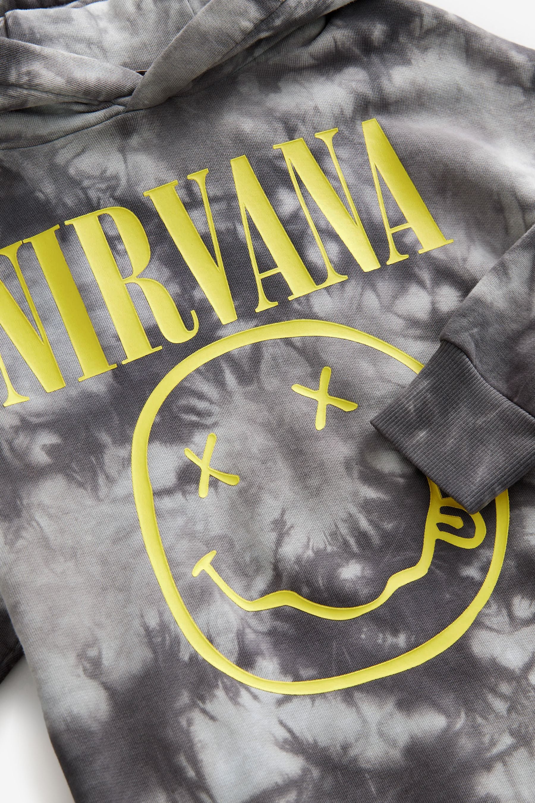 Black/White Nirvana Band Tie Dye Hoodie (3-16yrs)