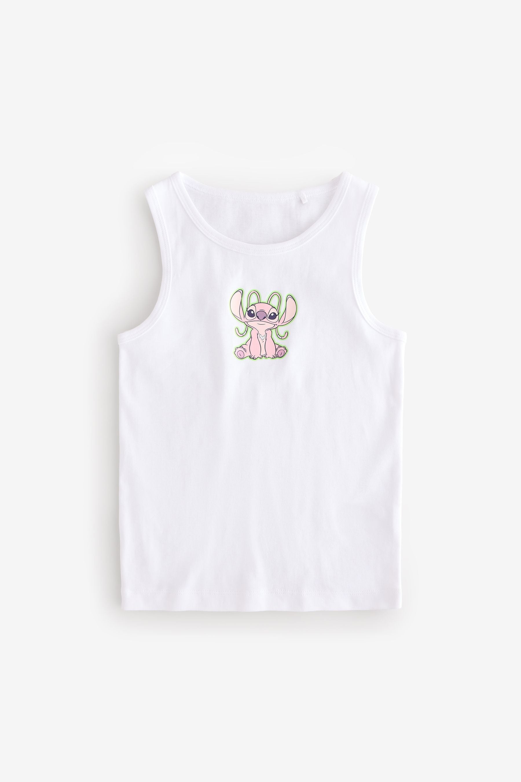 Pink/White 100% Cotton Lilo and Stitch Vests (1.5-12yrs)