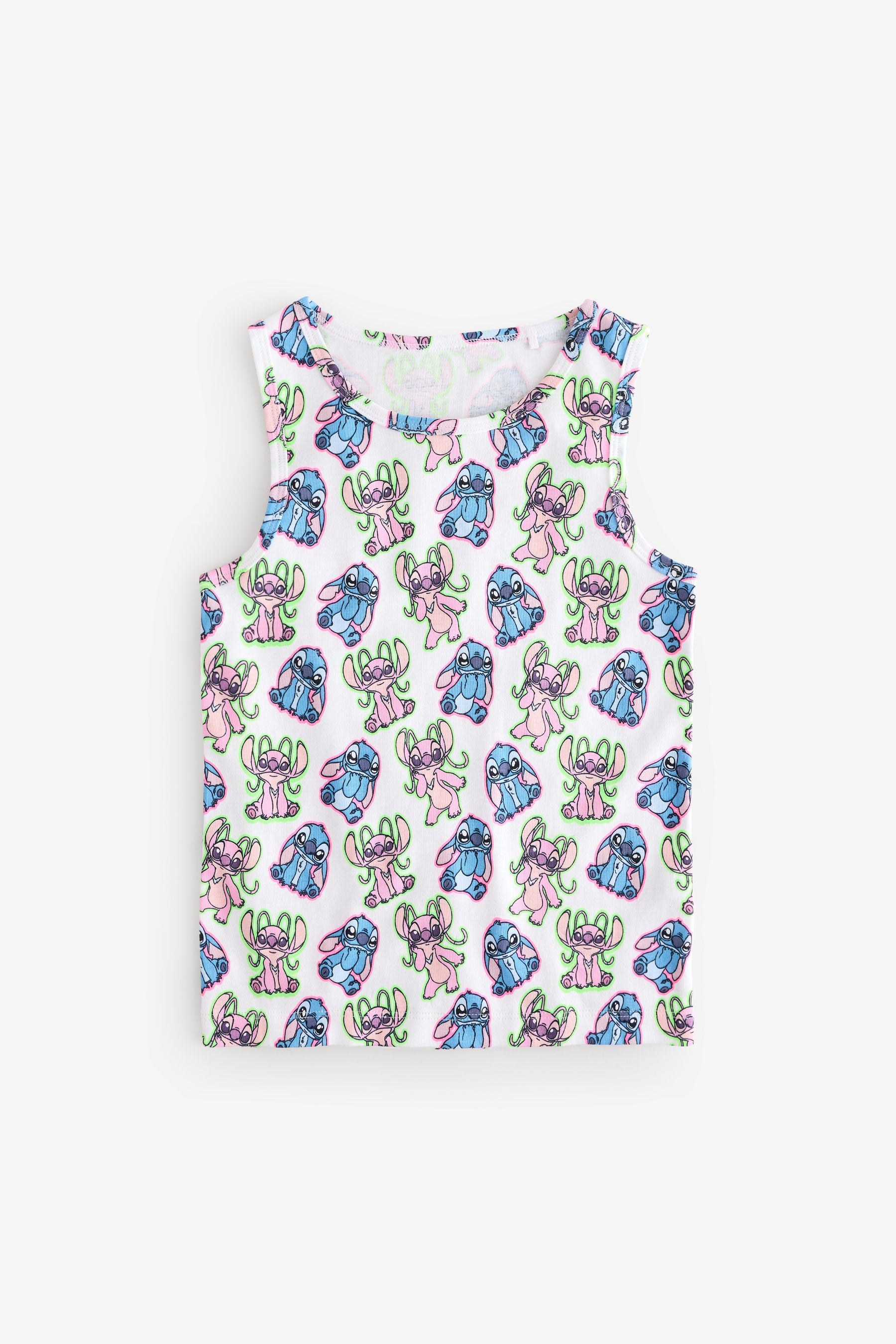 Pink/White 100% Cotton Lilo and Stitch Vests (1.5-12yrs)