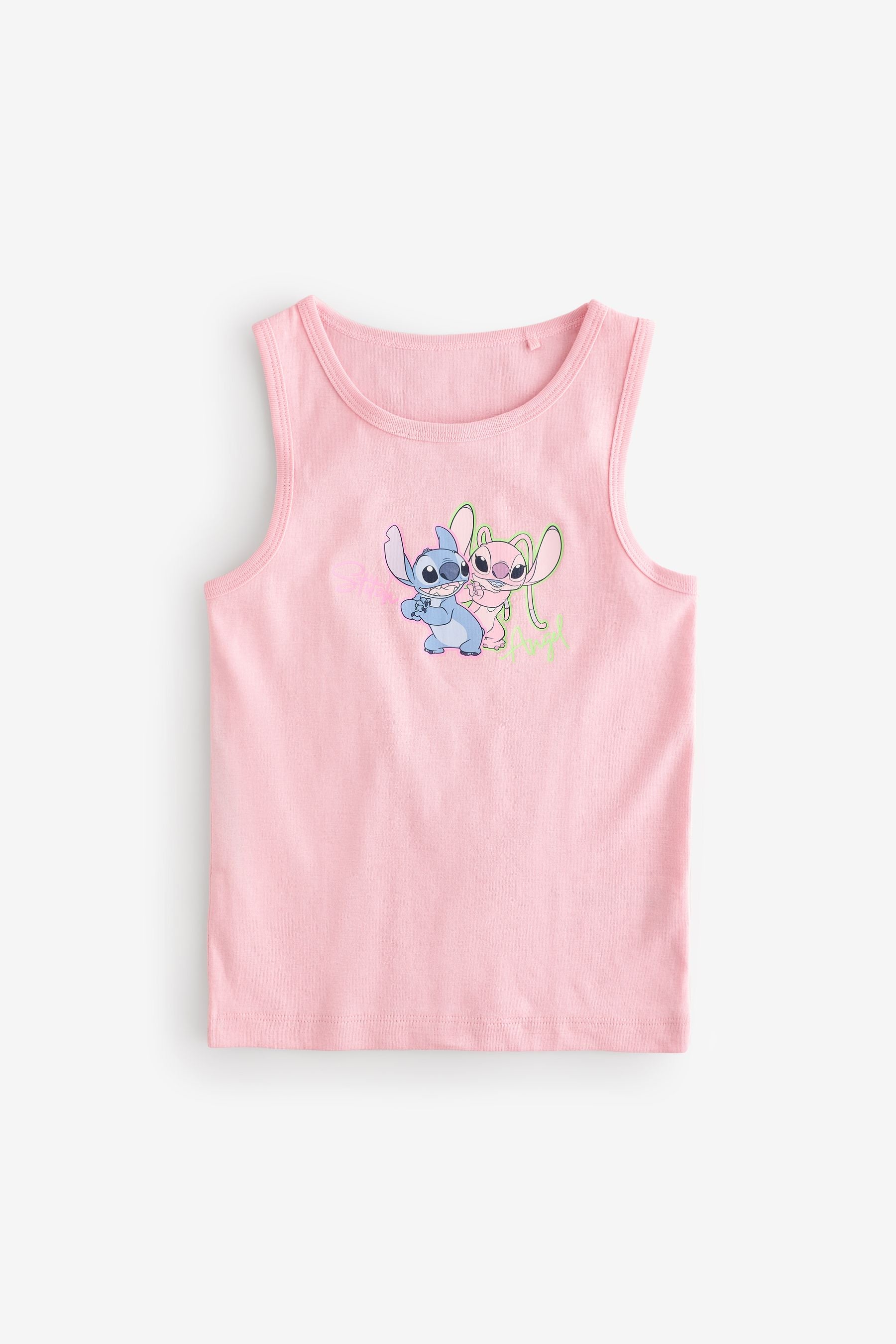 Pink/White 100% Cotton Lilo and Stitch Vests (1.5-12yrs)