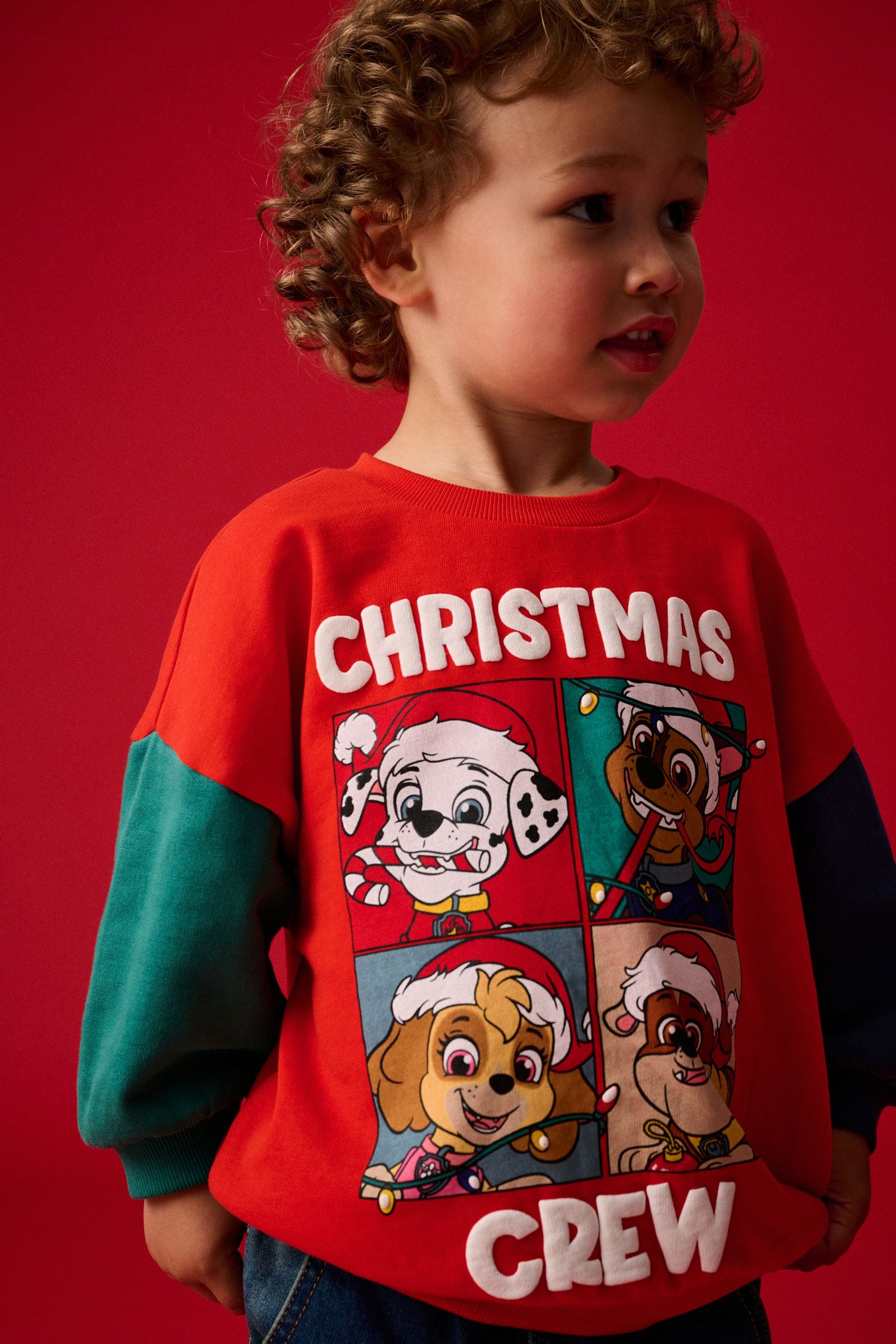 Red PAW Patrol Crew Neck 100% Cotton Sweatshirt (3mths-8yrs)