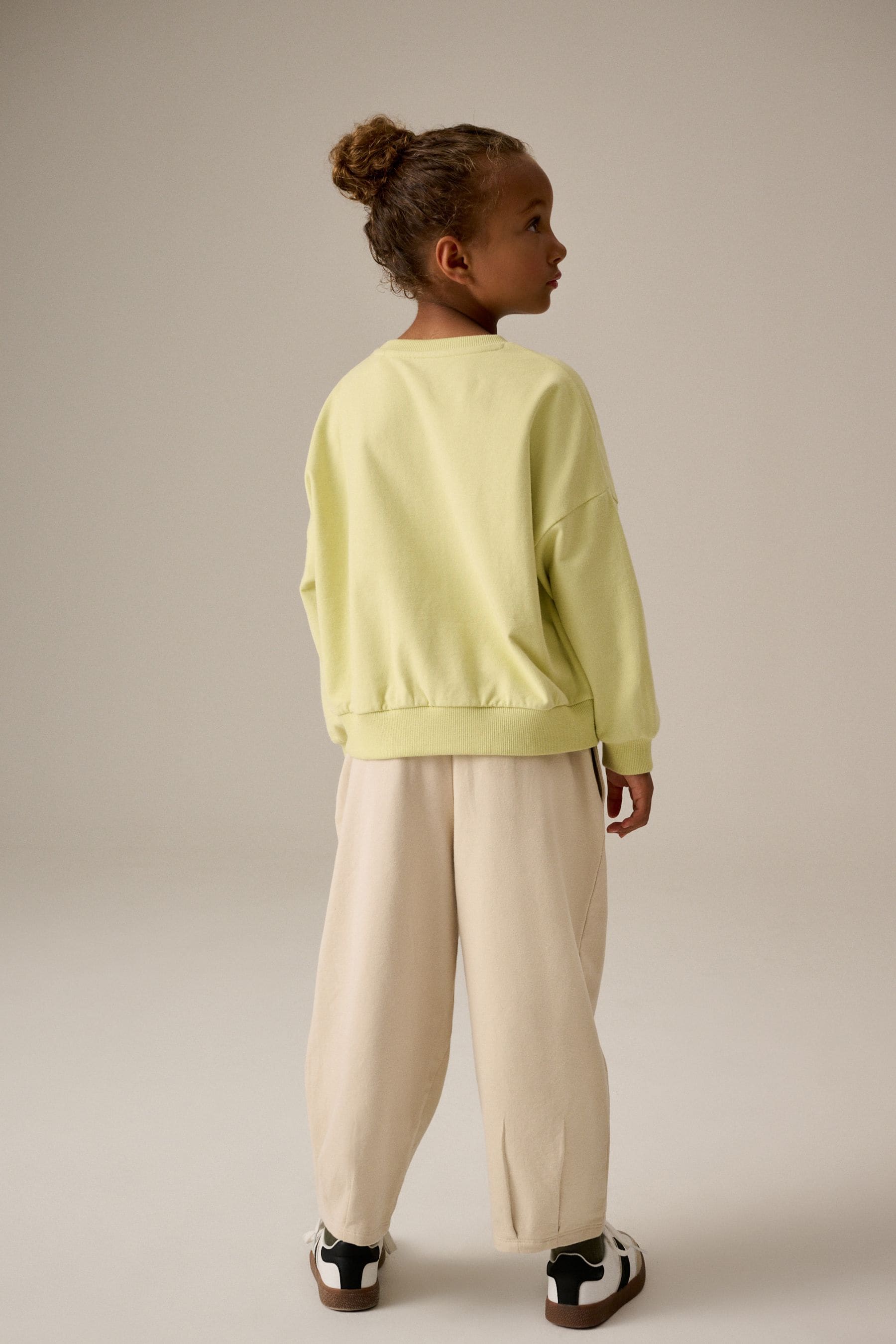 Lime Green Oversized Sweat and Barrel Leg Joggers Set (3-16yrs)