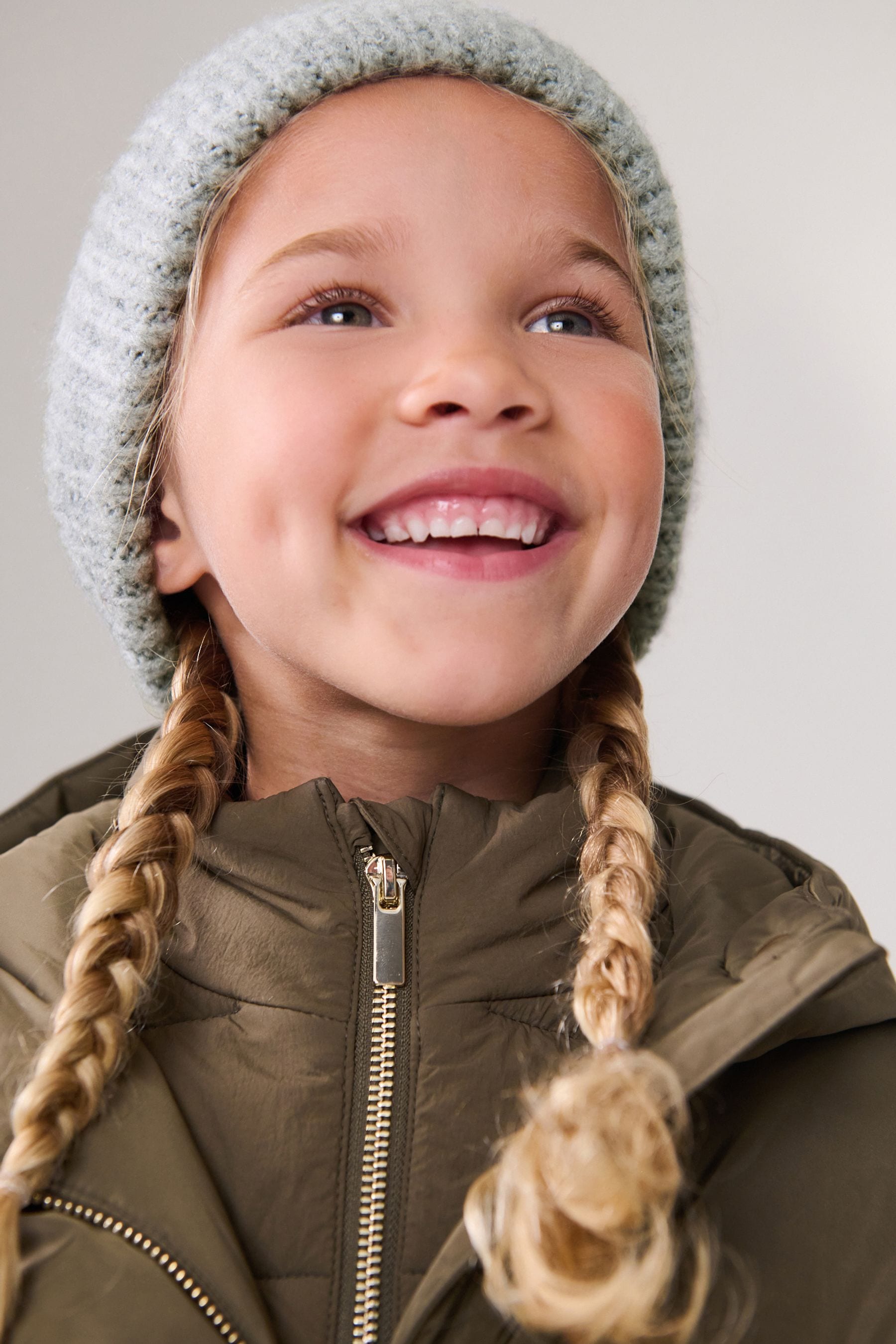 Grey Chunky Rib Beanie Hat (1-16yrs)