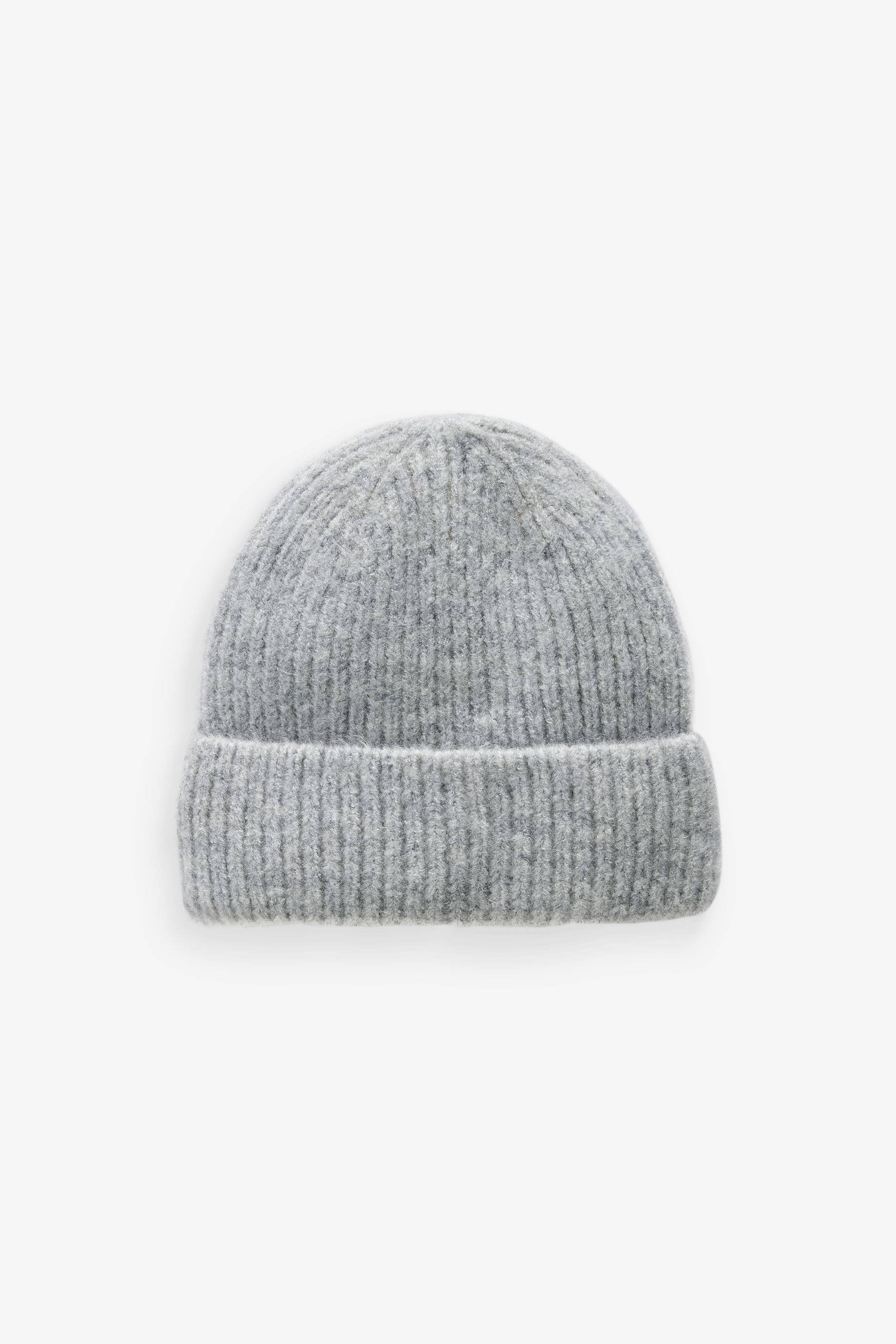 Grey Chunky Rib Beanie Hat (1-16yrs)