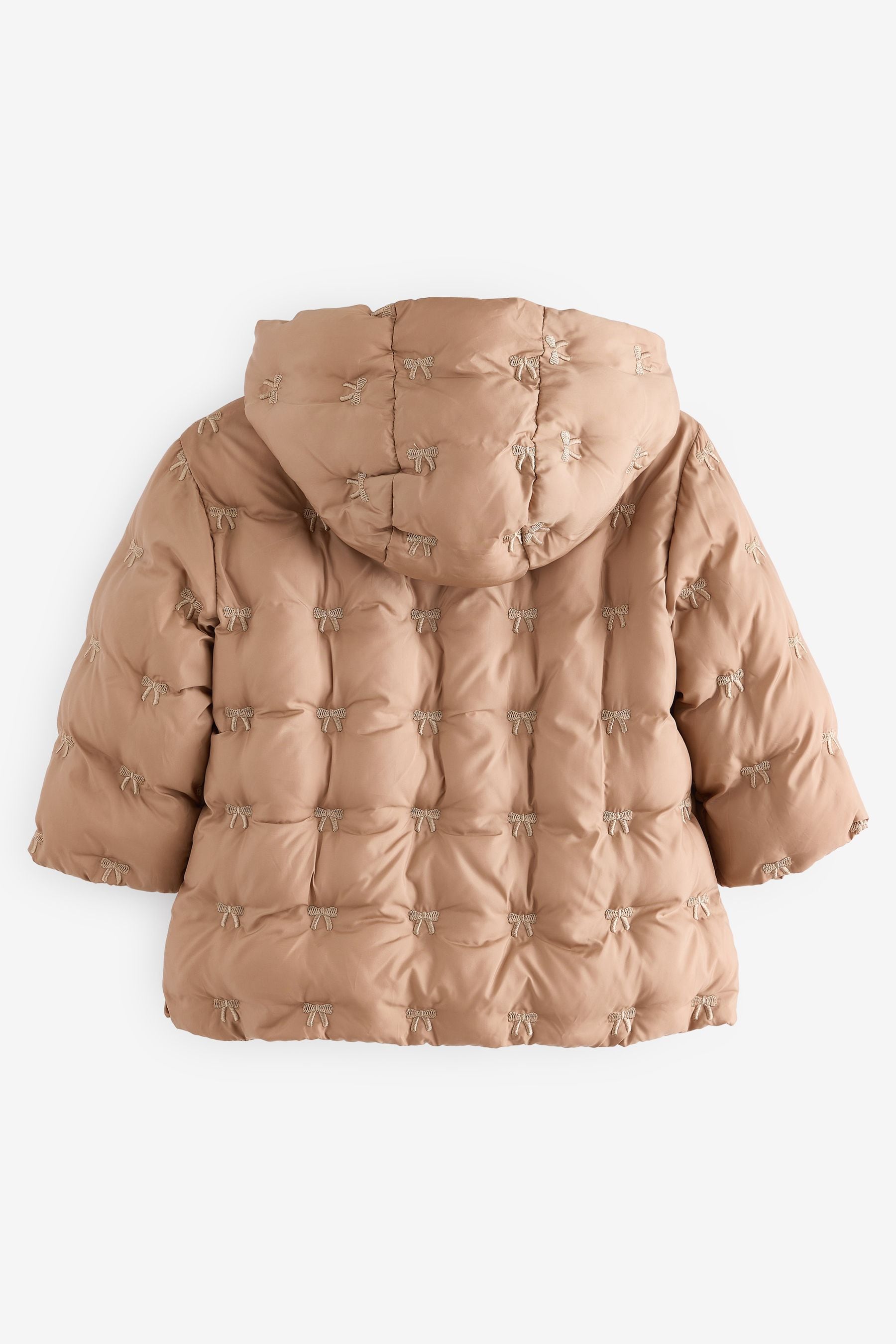 Neutral Shower Resistant Neutral Bow Padded Coat (3mths-7yrs)