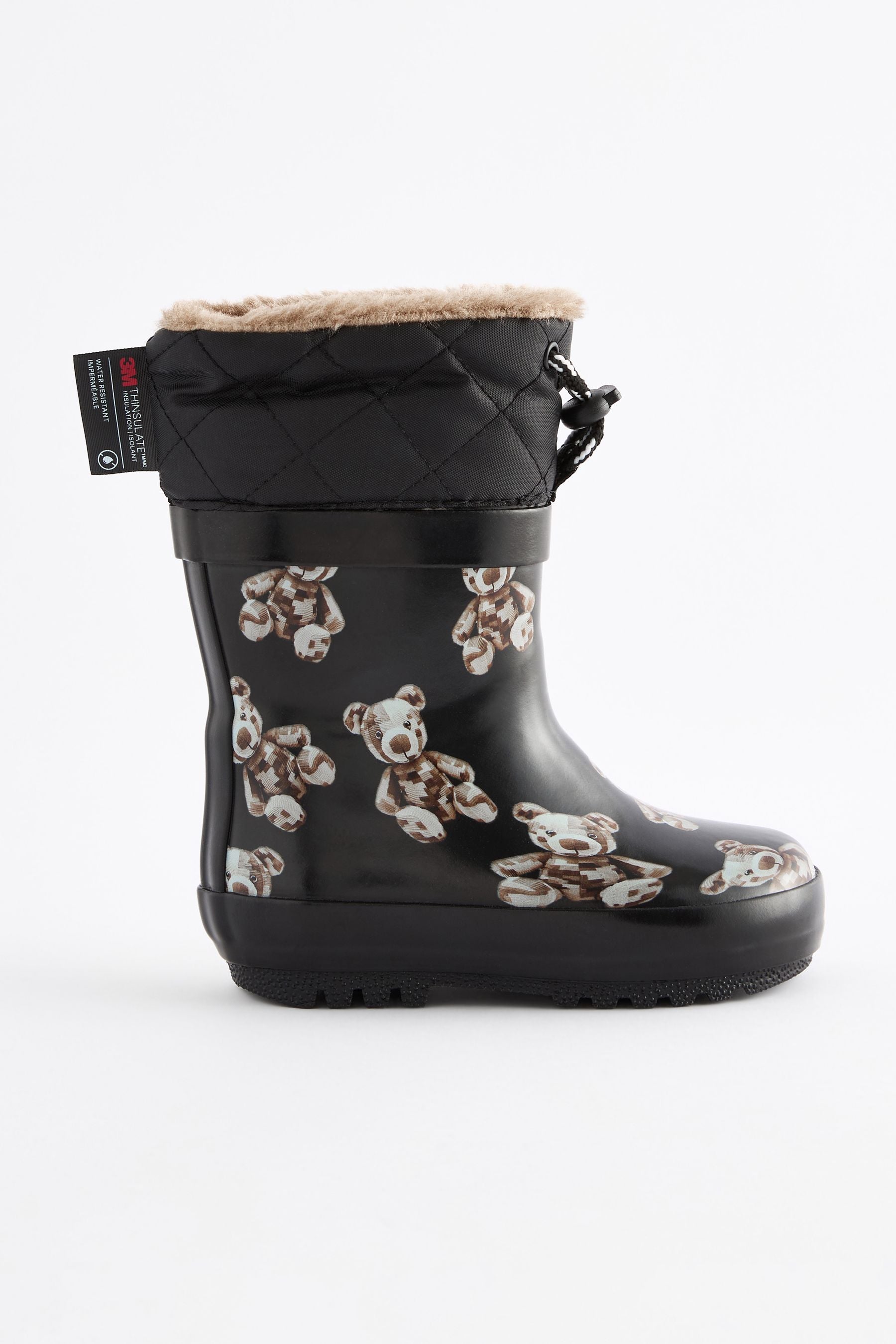 Black Bears Thermal Thinsulate™ Lined Cuff Wellies