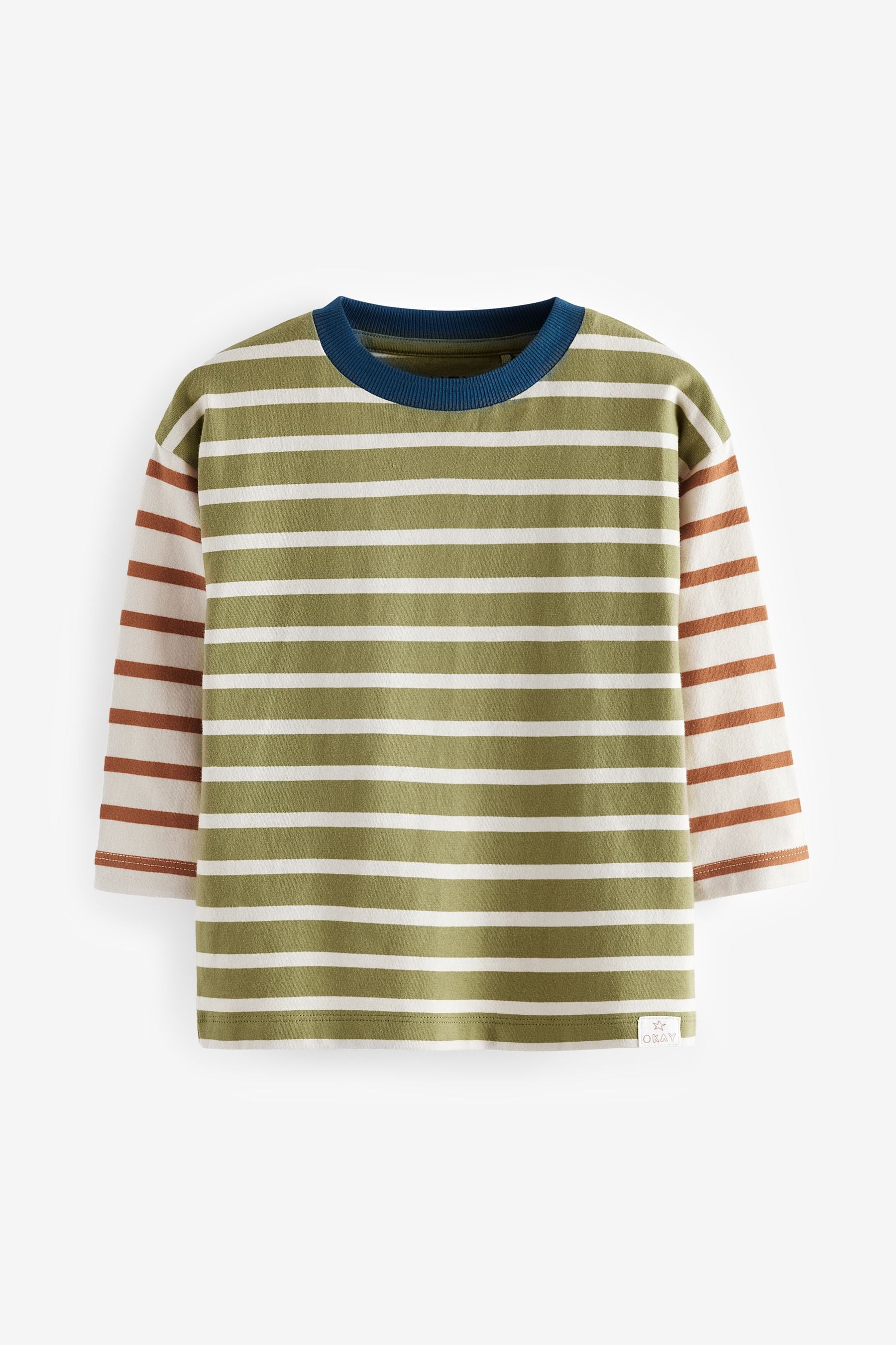 Multi 100% Cotton Long Sleeve Stripe T-Shirt (3mths-7yrs)