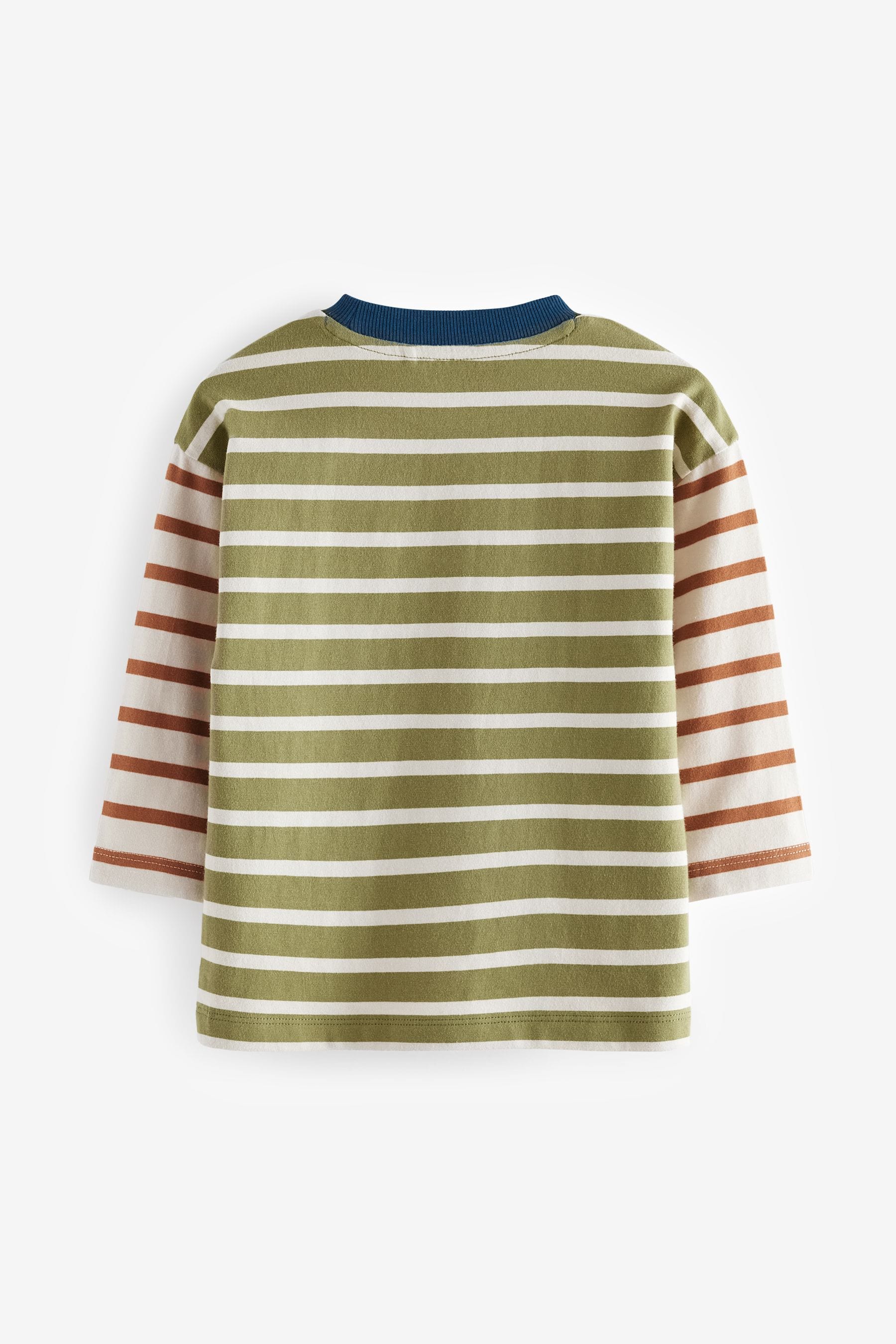 Multi 100% Cotton Long Sleeve Stripe T-Shirt (3mths-7yrs)