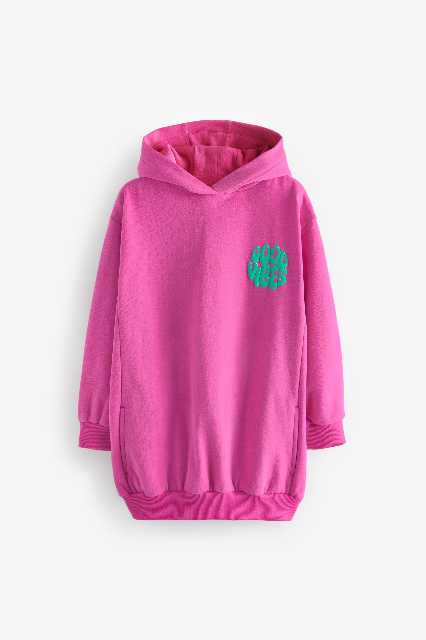 Pink/Green Printed Longline Hoodie (3-16yrs)