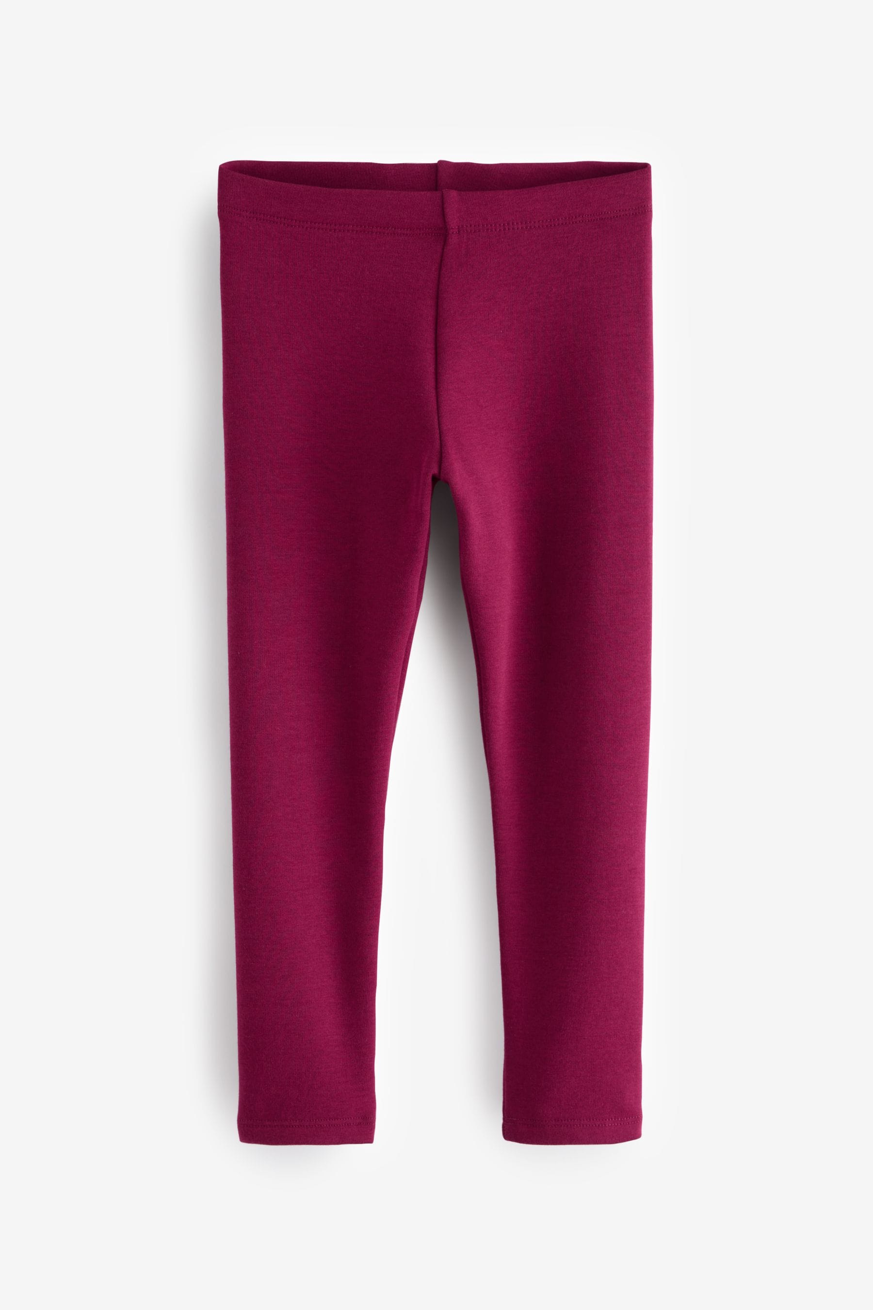 Berry Red Regular Length Cosy Fleece Lined Leggings (3-16yrs)