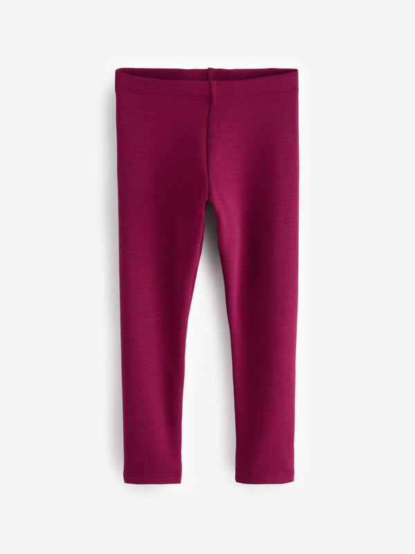 Burgundy Red Regular Length Cosy Fleece Lined Leggings (3-16yrs)