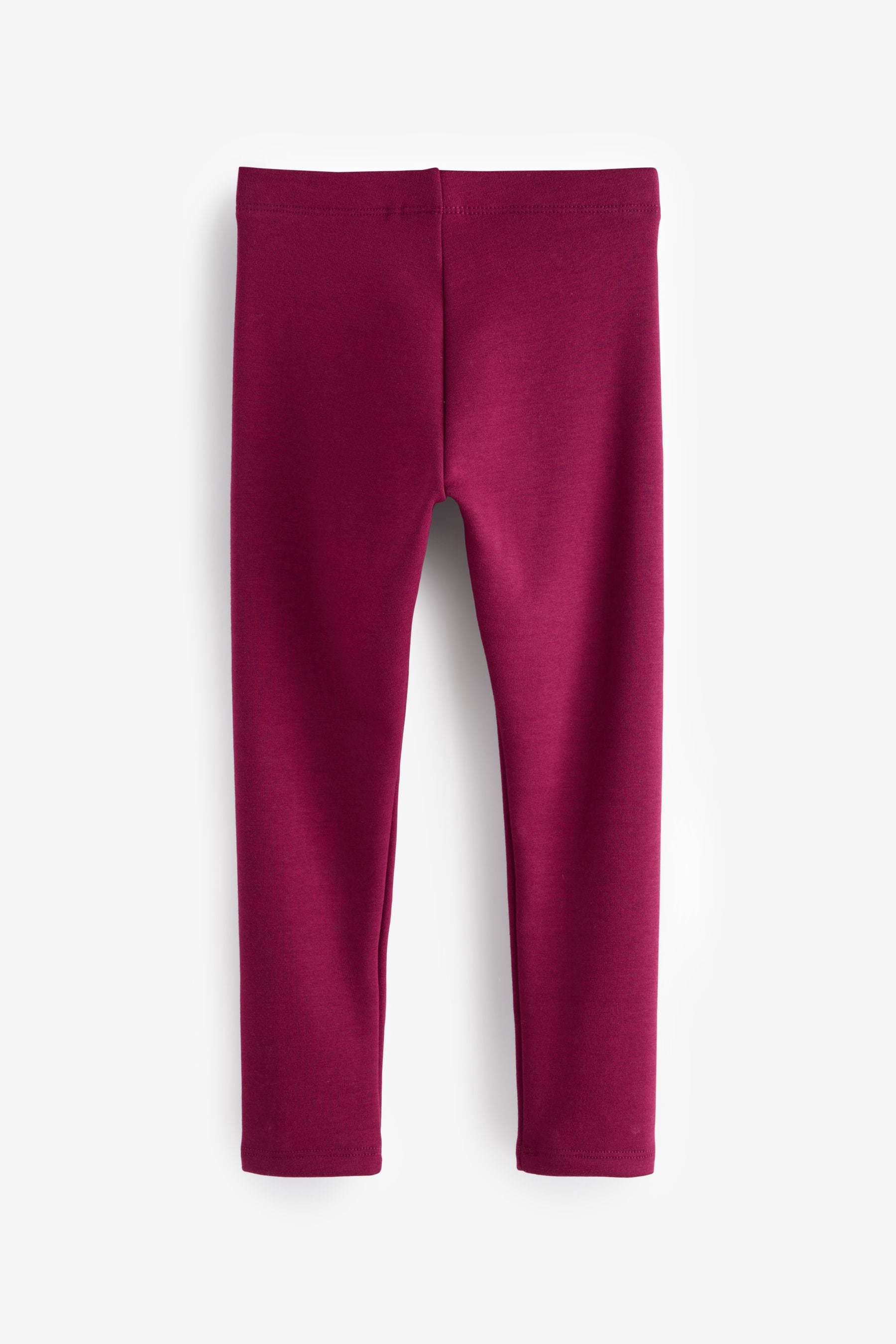 Berry Red Regular Length Cosy Fleece Lined Leggings (3-16yrs)