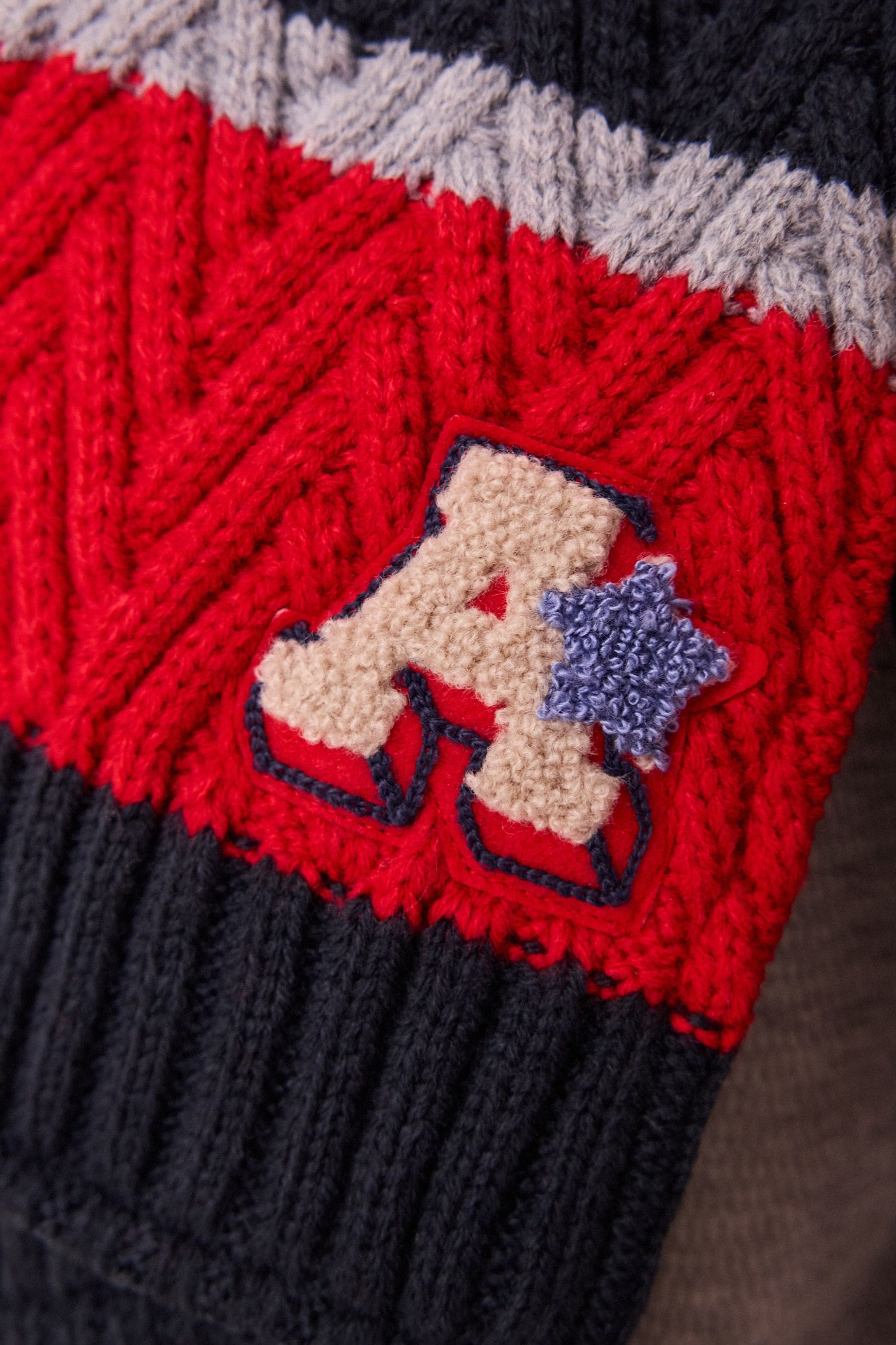 Red/Navy Varsity Stripe Hat, Scarf and Gloves Set (3-16yrs)