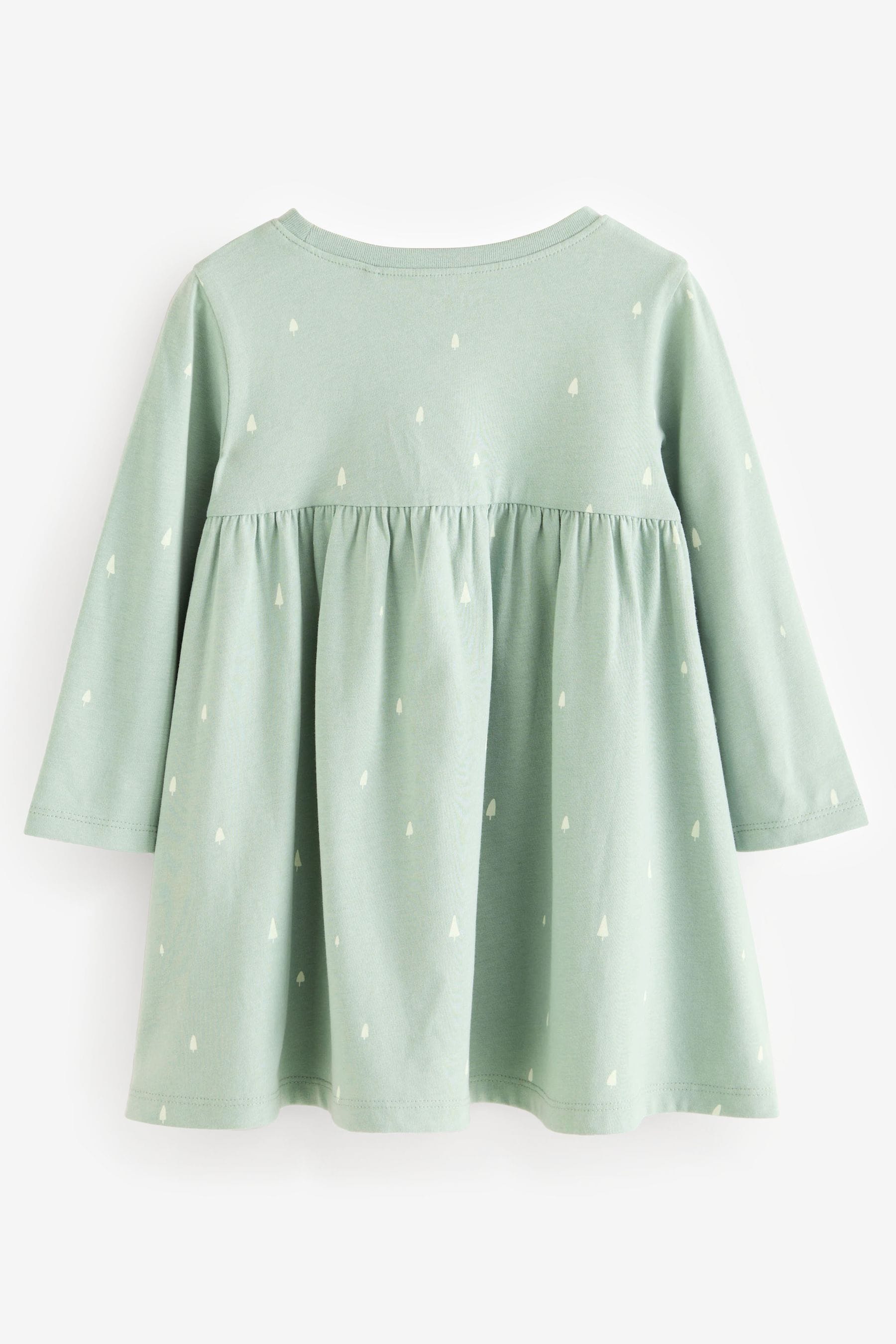 Green Long Sleeve Jersey Christmas Dress (3mths-7yrs)