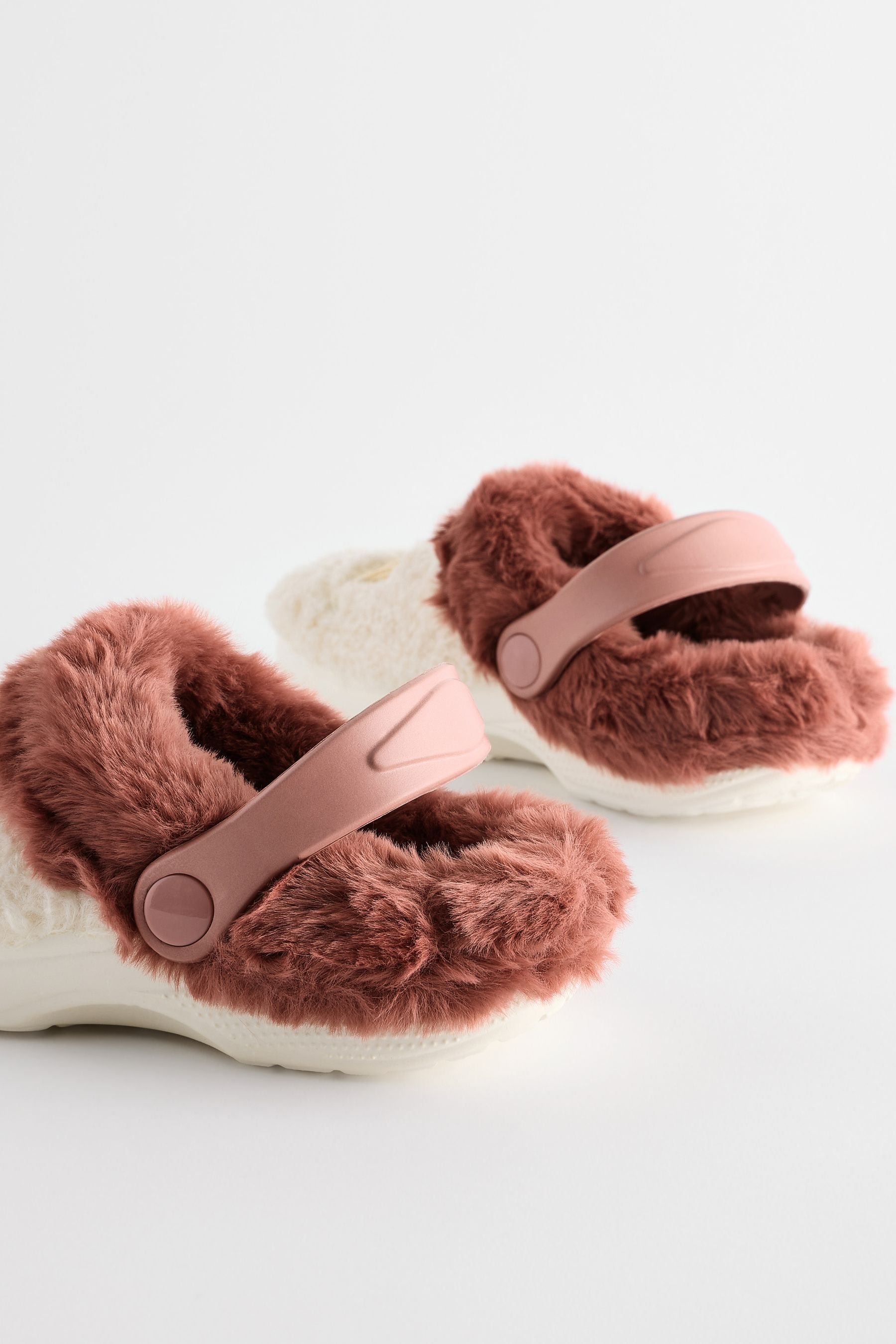 Red Santa Christmas Faux Fur Clog Slippers