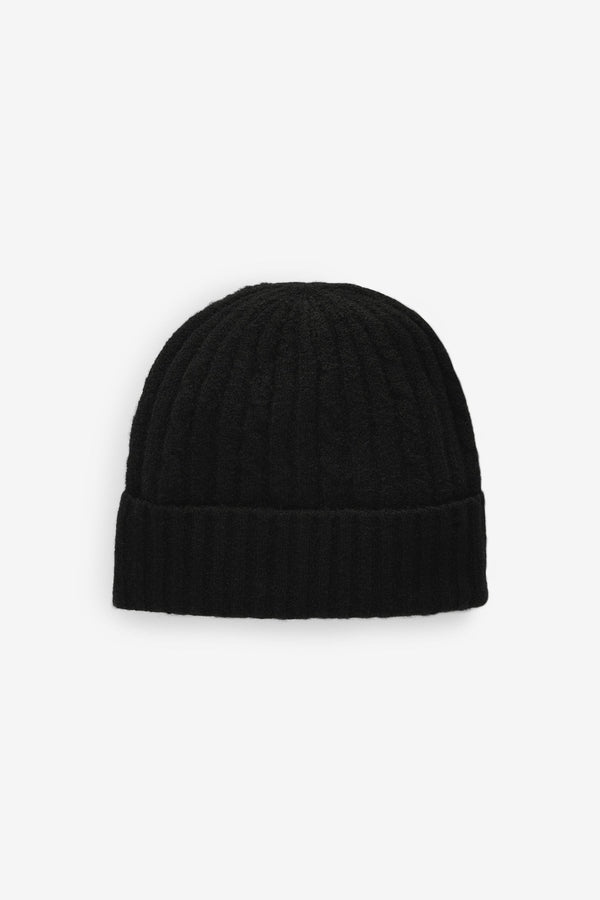 Black Cable Knit Beanie Hat (1-16yrs)