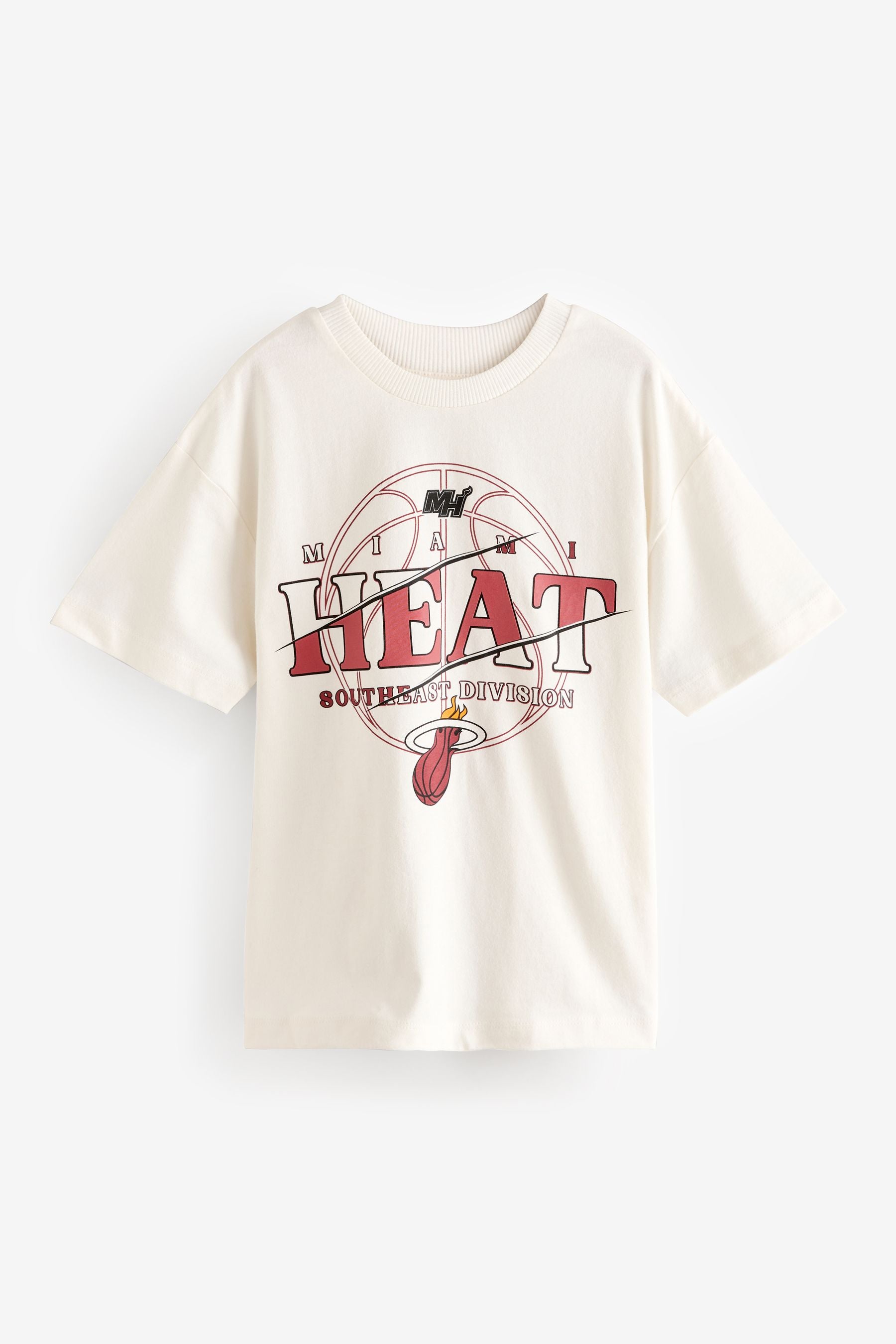 White Ground NBA Licensed Miami Heat T-Shirt (3-16yrs)