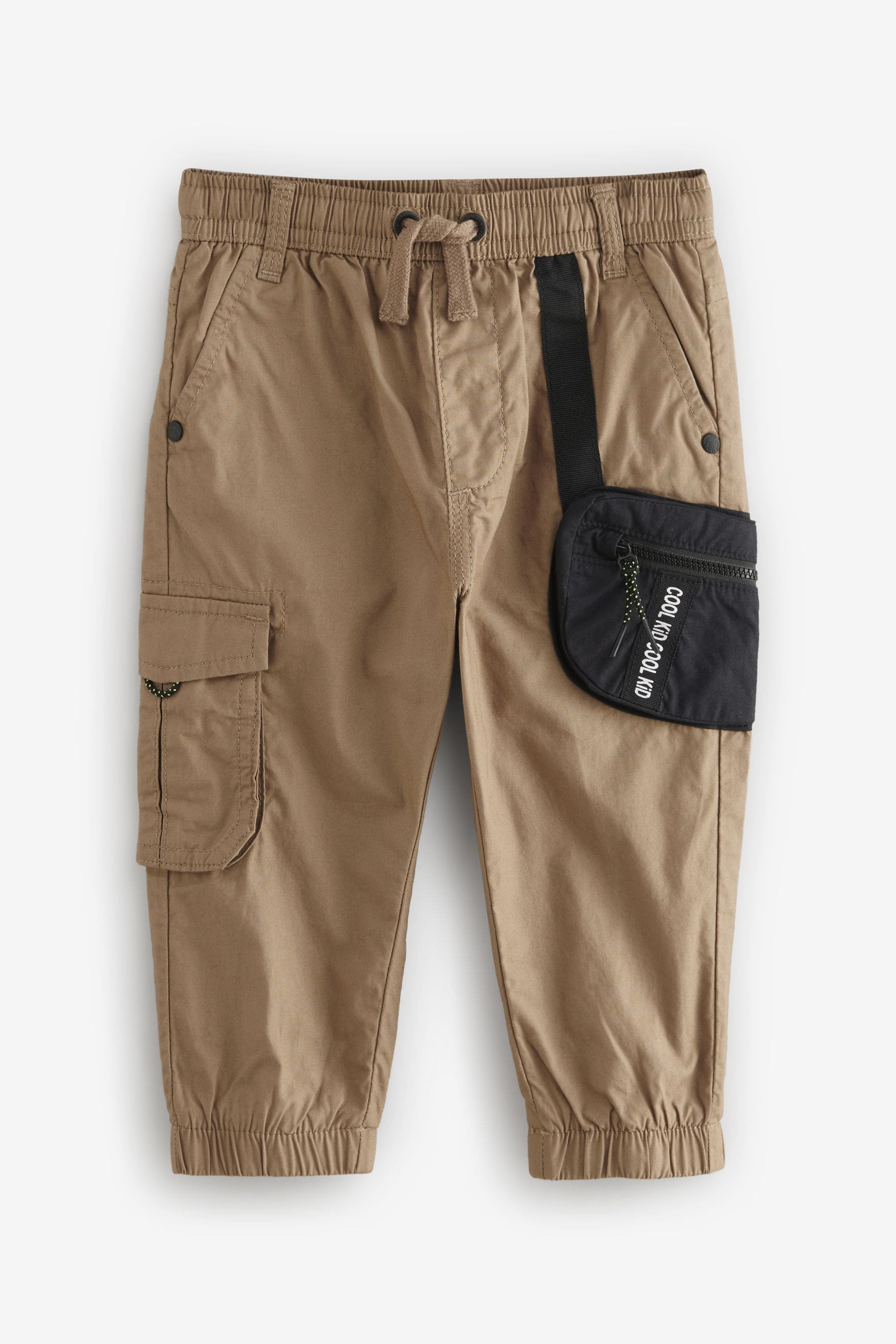 Tan Brown Bumbag Lined 100% Cotton Cargo Trousers (3mths-7yrs)